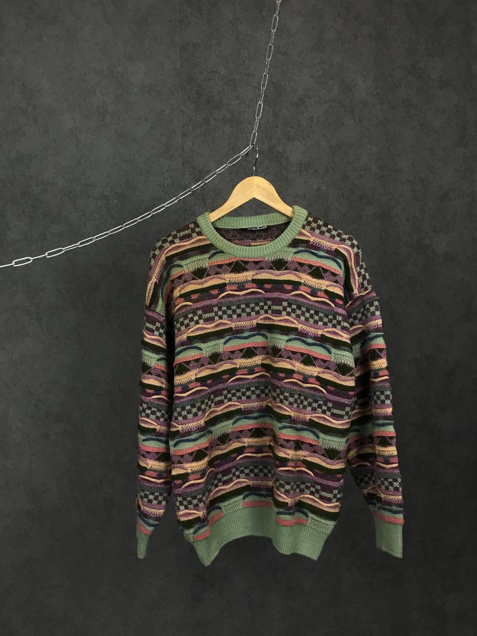 image of Classics Australia x Coogi Style Wool Vintage Crazy Multicolor Sweater, Men's (Size Large)