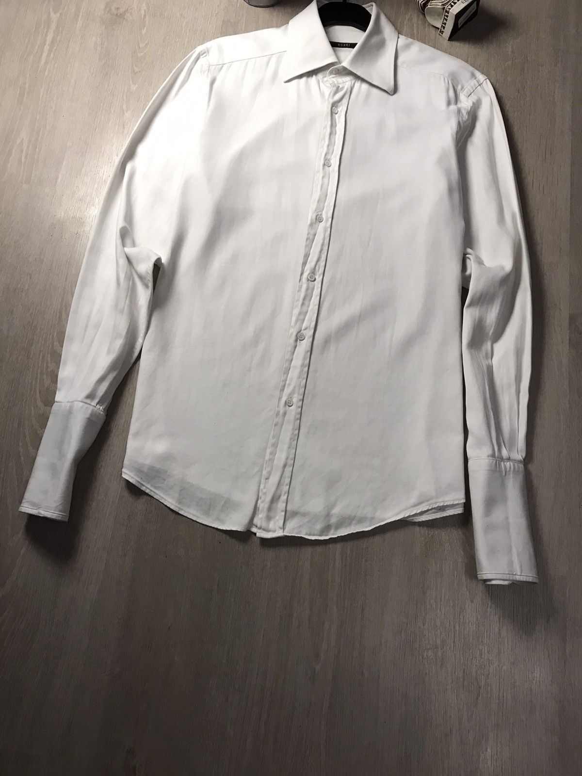 Gucci Vintage Gucci White shirt bottom up Size US L / EU 52-54 / 3 - 4 Thumbnail