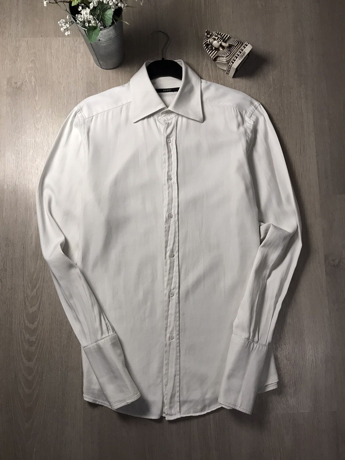 Gucci Vintage Gucci White shirt bottom up Size US L / EU 52-54 / 3 - 1 Thumbnail