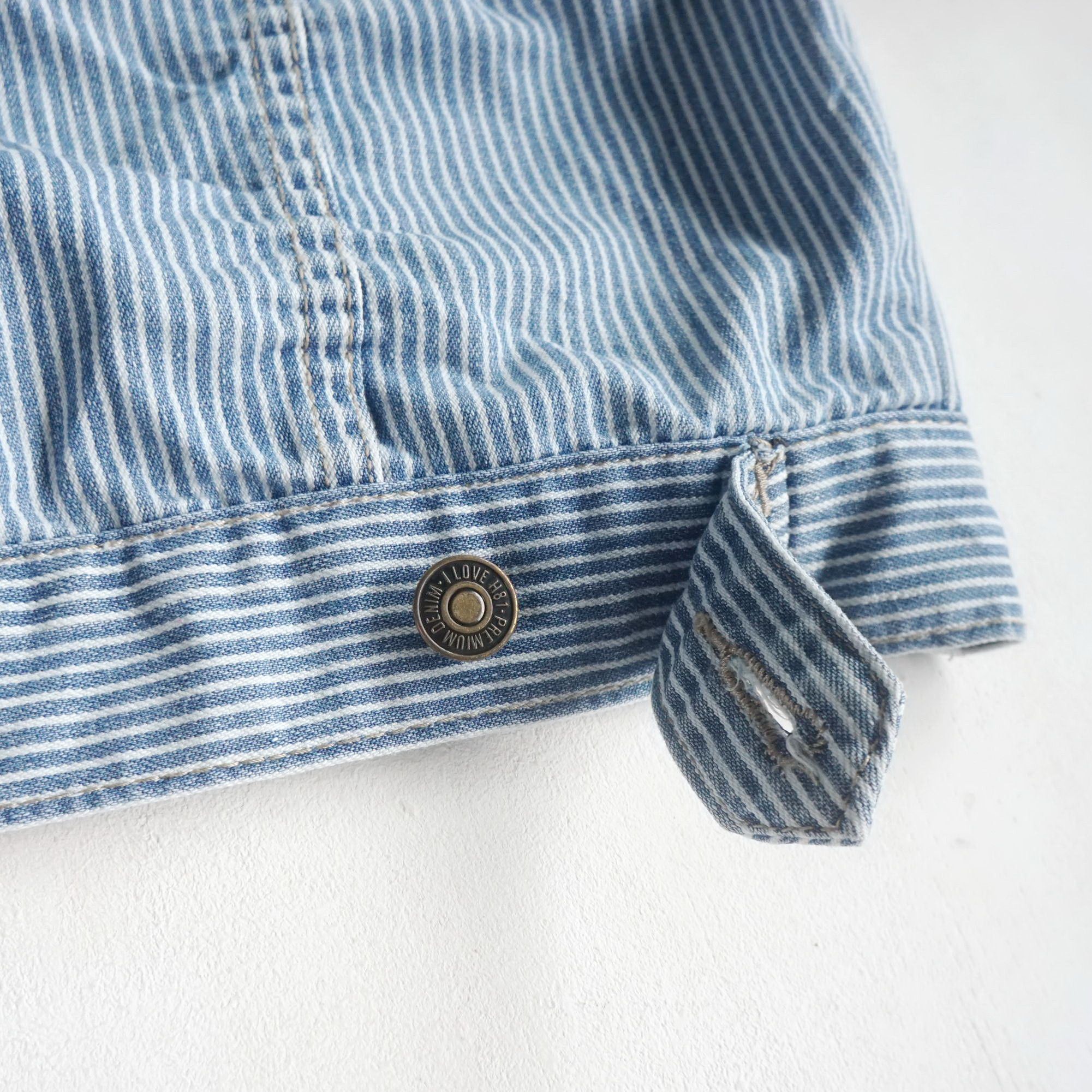 Other I LOVE H81 Hickory Striped Crop Denim Jacket Size M / US 6-8 / IT 42-44 - 6 Thumbnail