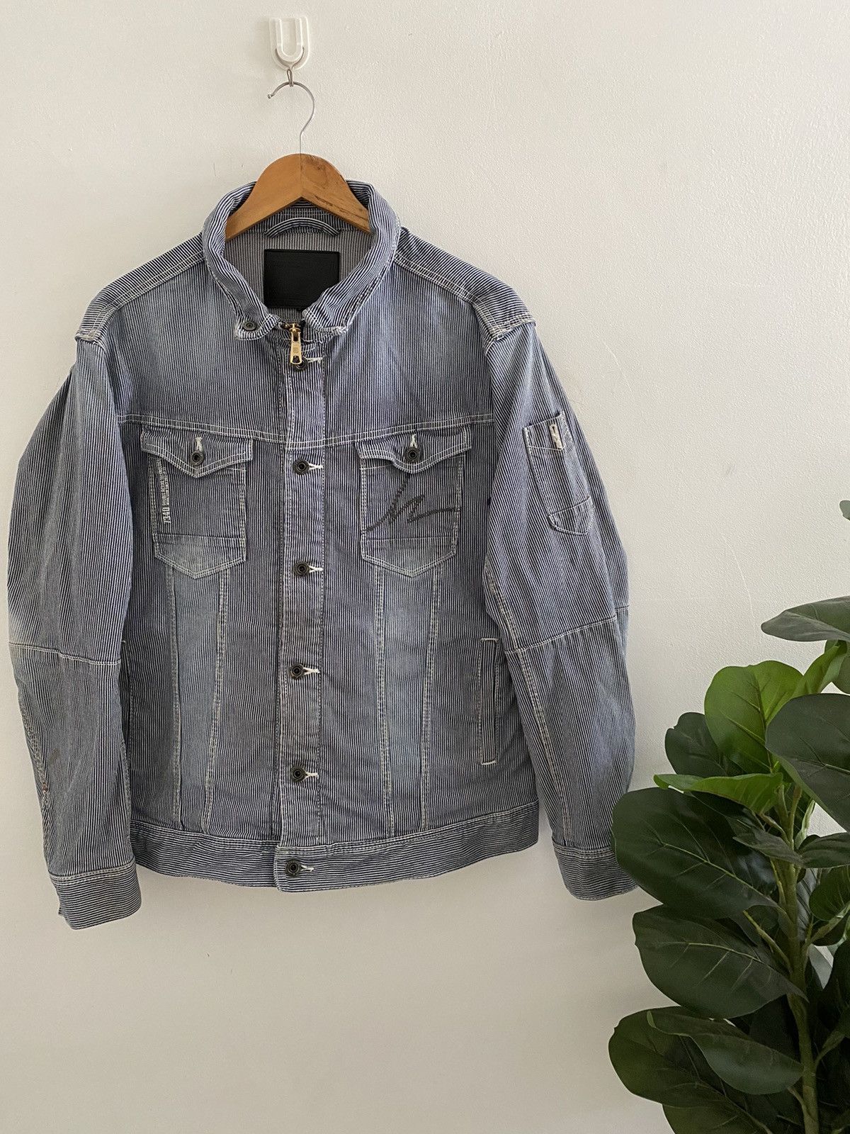 Hysteric Glamour × Japanese Brand × Tornado Mart Vintage IZ FRONTIER CHORE Jacket striped Design Size US L / EU 52-54 / 3 - 1 Thumbnail