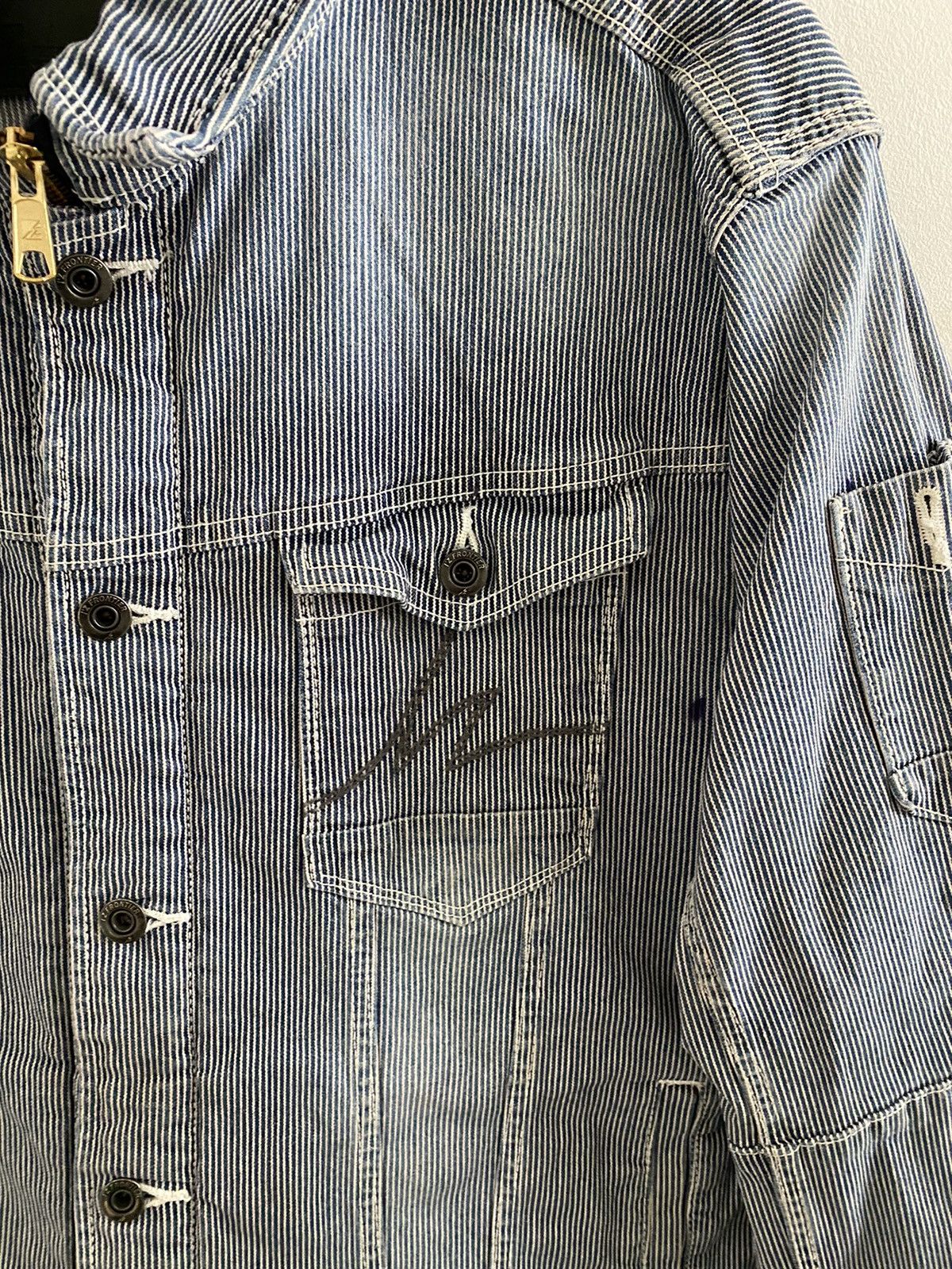 Hysteric Glamour × Japanese Brand × Tornado Mart Vintage IZ FRONTIER CHORE Jacket striped Design Size US L / EU 52-54 / 3 - 5 Thumbnail