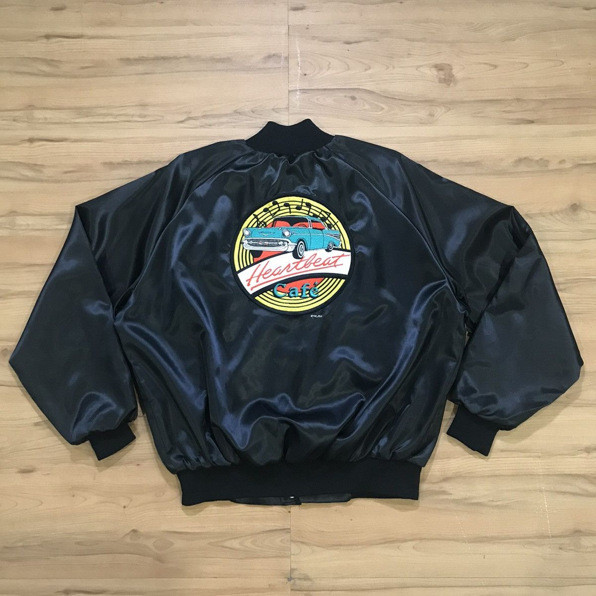Chevrolet × Vintage Vintage Chevrolet Heartbeat cafe Bomber Jacket Size US L / EU 52-54 / 3 - 1 Thumbnail