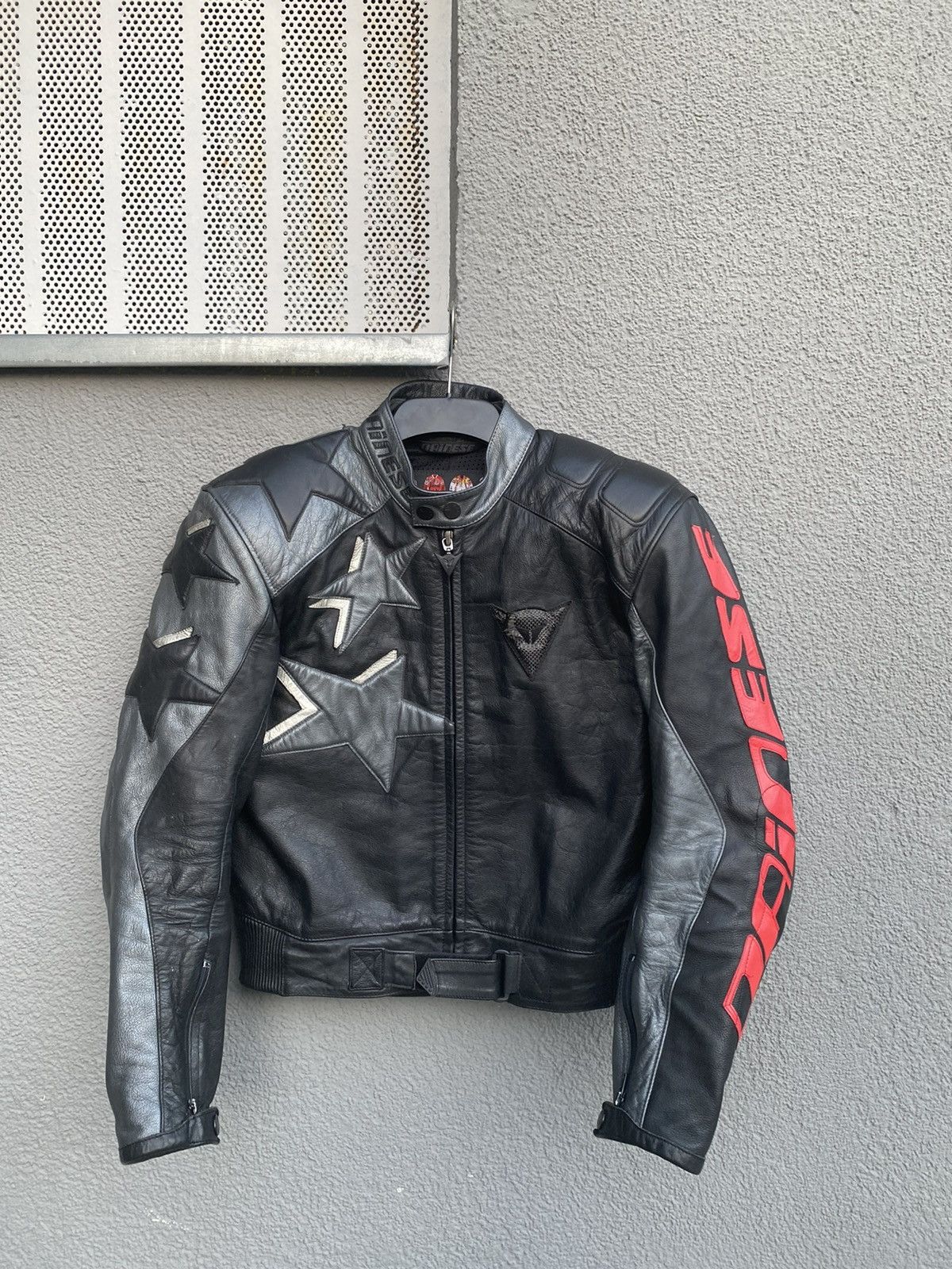 Vintage Vintage 1997 Dainese Black Moto Racing Jacket Size S 50