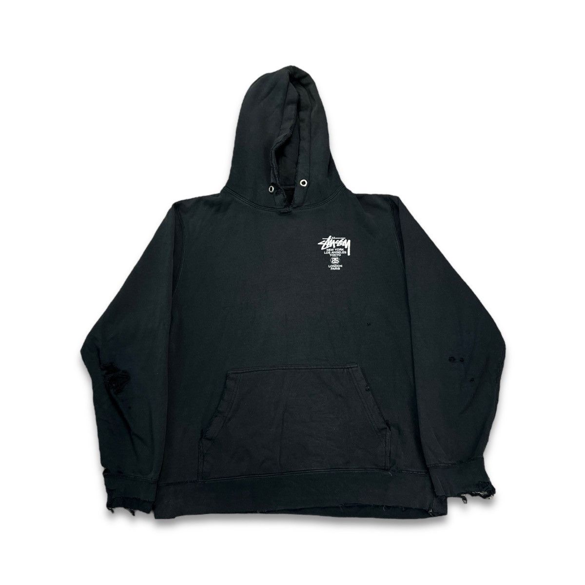Stussy Stussy Hoodie World Tour Faded Thrashed Hooded Sweatshirt Size US M / EU 48-50 / 2 - 4 Thumbnail