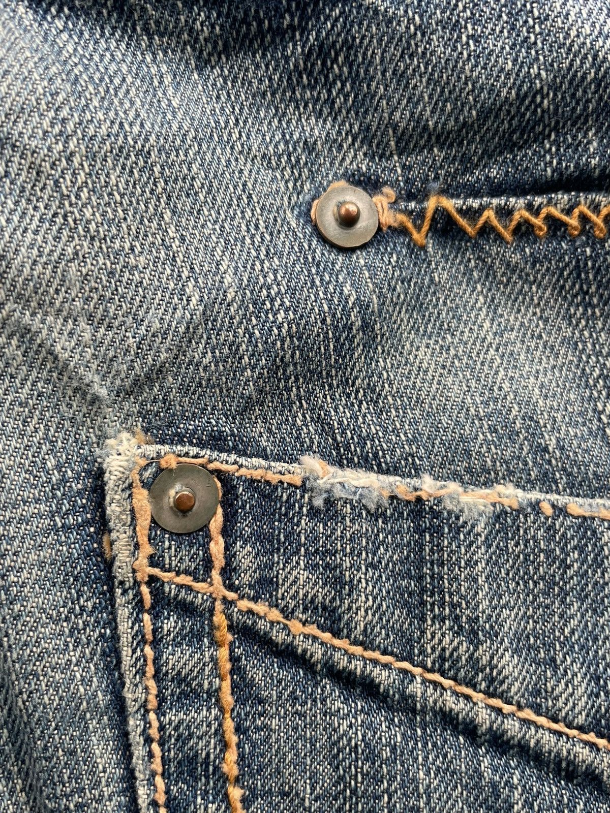 Japanese Brand Vintage Japanese Brand Distresed Rework Denim Size 34" / US 12 / IT 48 - 16 Thumbnail