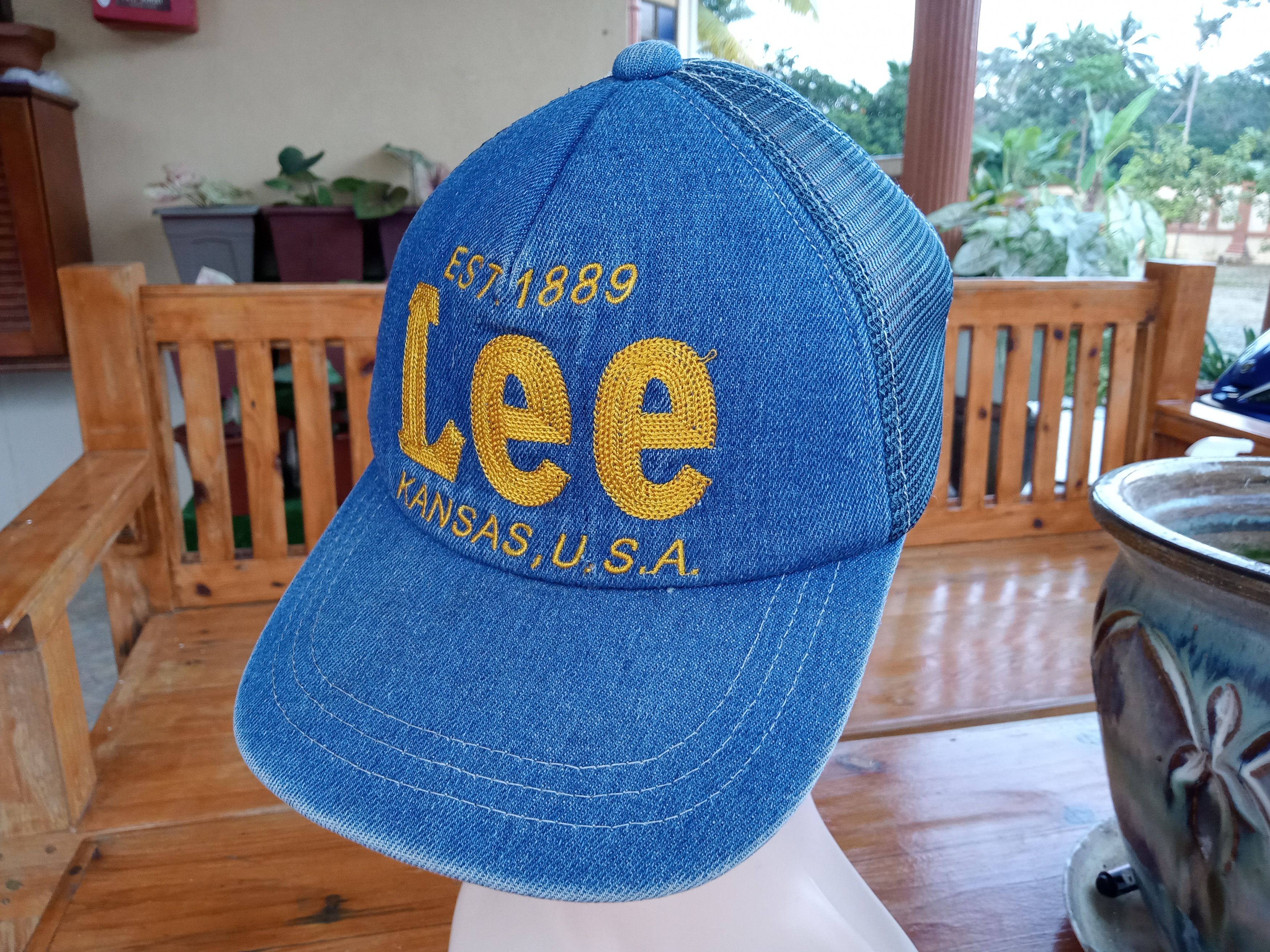 Lee Vintage Lee Kansas USA Denim Trucker Hats Size ONE SIZE - 1 Thumbnail