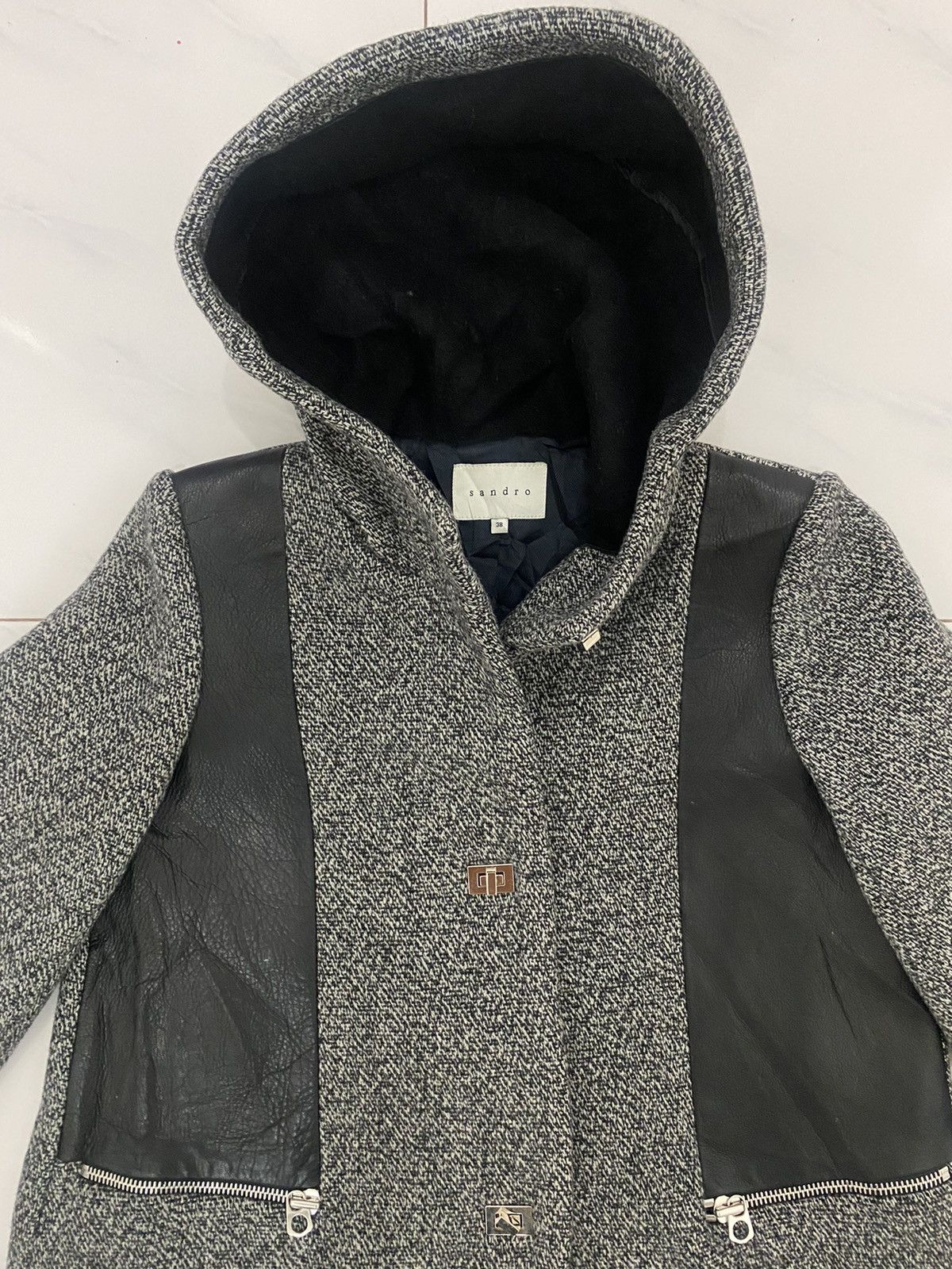 Sandro Sandro Coat Leather Hoodie Jacket Size XS / US 0-2 / IT 36-38 - 5 Thumbnail