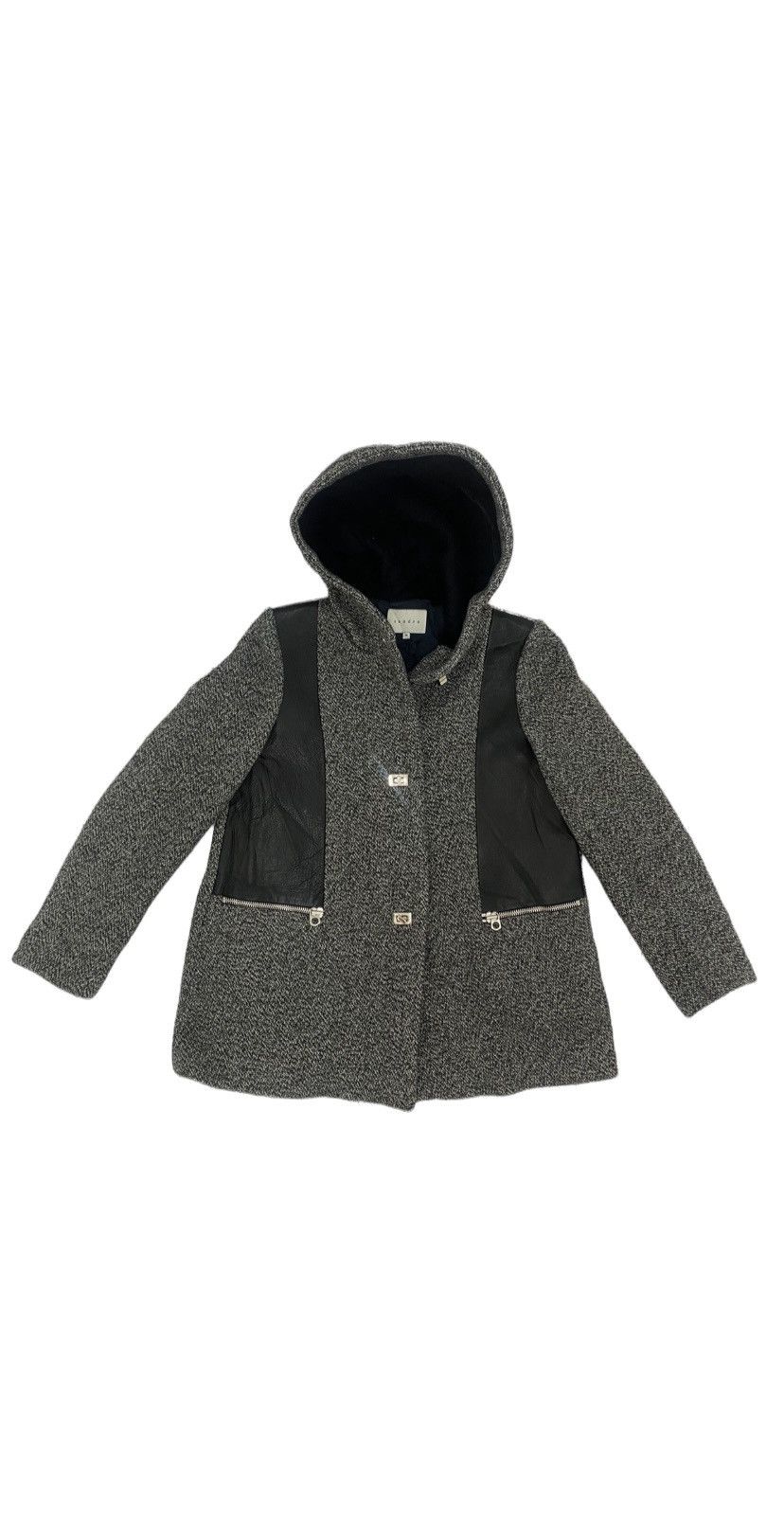 Sandro Sandro Coat Leather Hoodie Jacket Size XS / US 0-2 / IT 36-38 - 1 Thumbnail