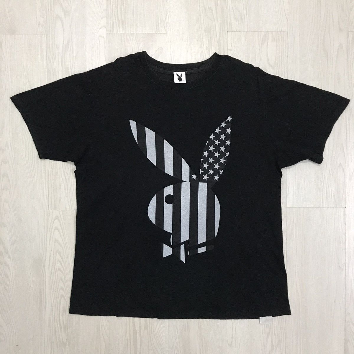 Playboy × Vintage Vintage Playboy Tee USA Flag Bunny Big Print Size US L / EU 52-54 / 3 - 1 Thumbnail