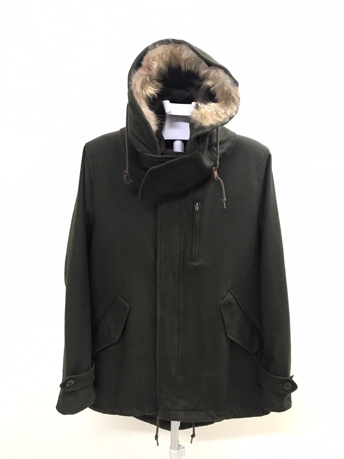Beams Plus × Japanese Brand × Vintage Vintage Beams Wool Jacket Fur Parka Jacket Size US M / EU 48-50 / 2 - 1 Thumbnail
