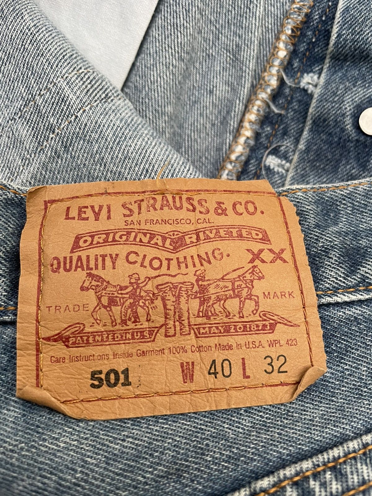 Levi's Vintage Levis 501 USA 1997 Aging Wash Denim Size US 40 / EU 56 - 8 Thumbnail
