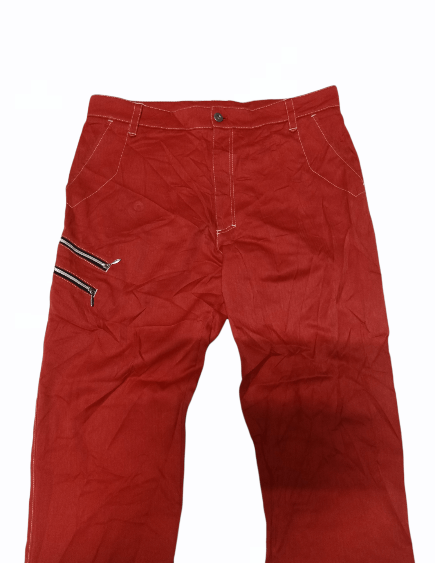 Japanese Brand Unbrand Red Pocket Zipper Pants Size US 34 / EU 50 - 6 Thumbnail