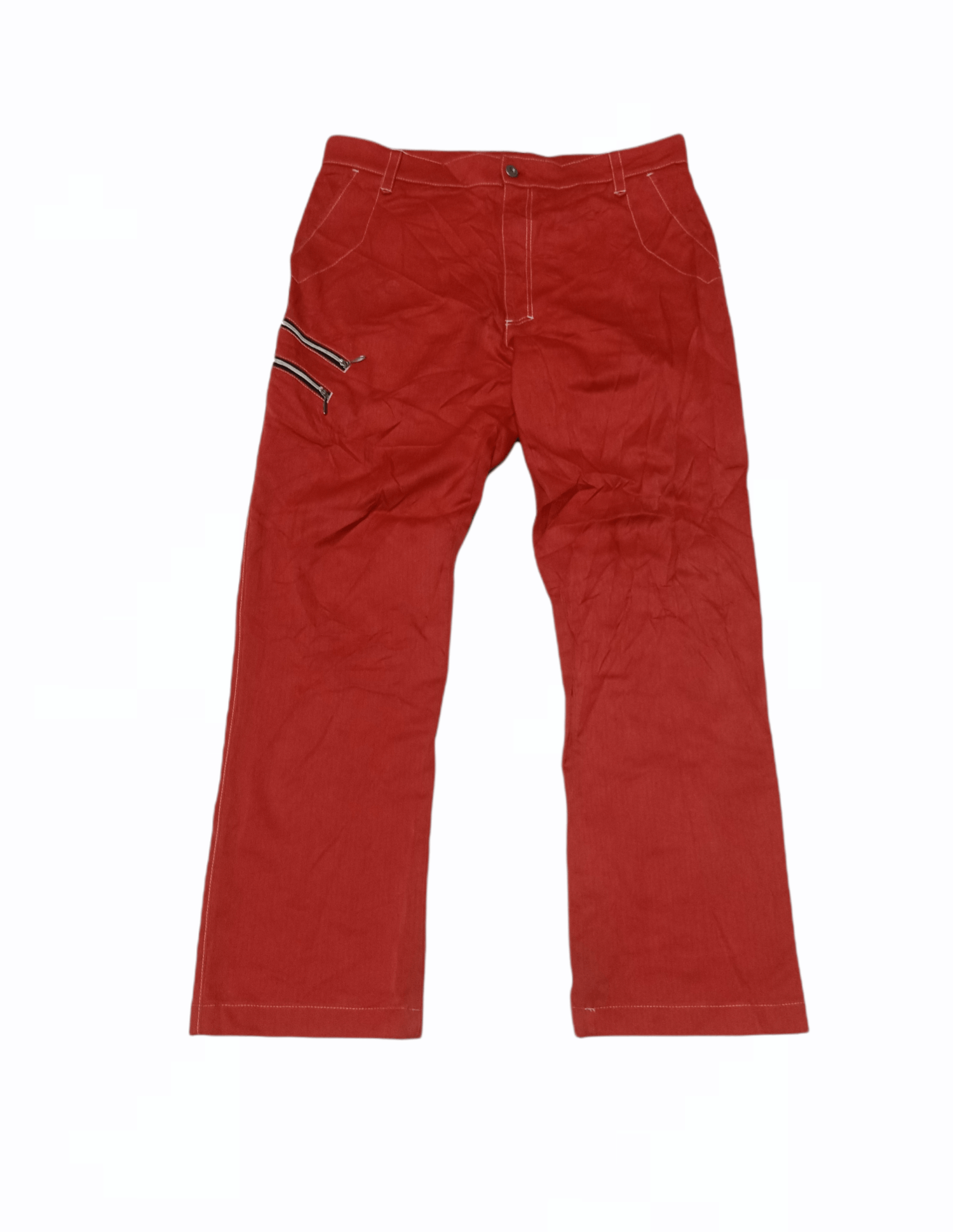 Japanese Brand Unbrand Red Pocket Zipper Pants Size US 34 / EU 50 - 1 Thumbnail