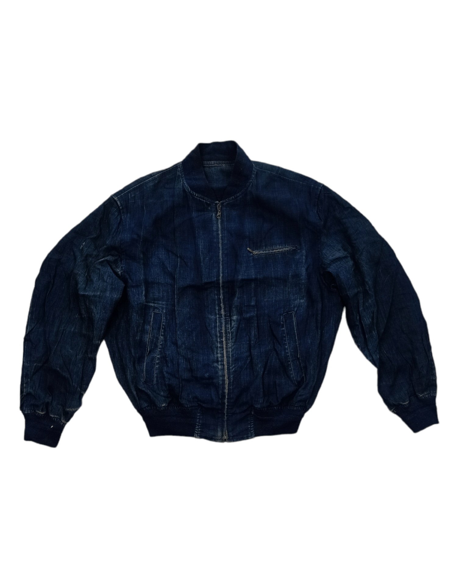 Japanese Brand × Jun Takahashi 💥RARE💥Vintage Sign Jun Men Denim Bomber Jacket Size M Size US M / EU 48-50 / 2 - 2 Thumbnail