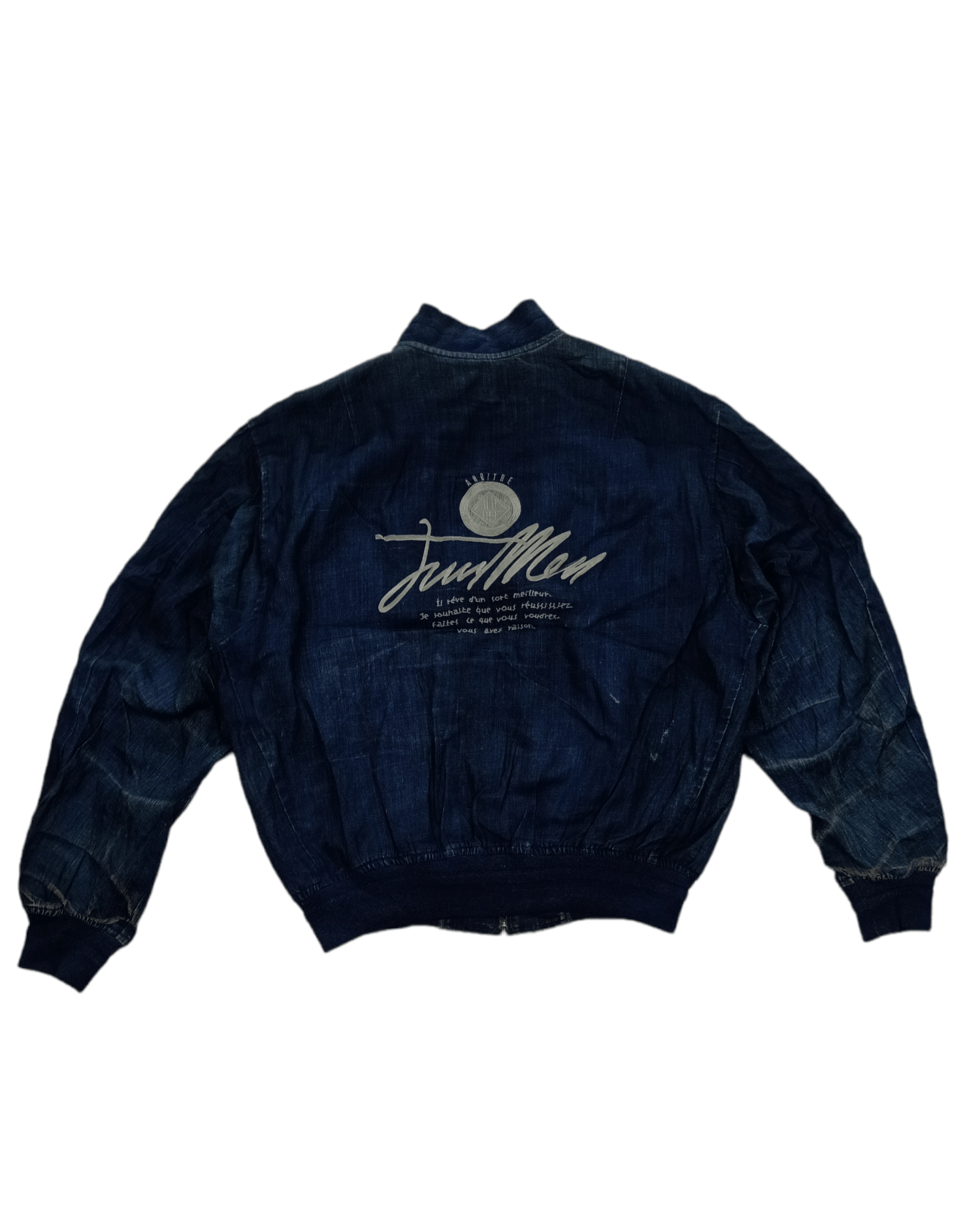 Japanese Brand × Jun Takahashi 💥RARE💥Vintage Sign Jun Men Denim Bomber Jacket Size M Size US M / EU 48-50 / 2 - 1 Thumbnail