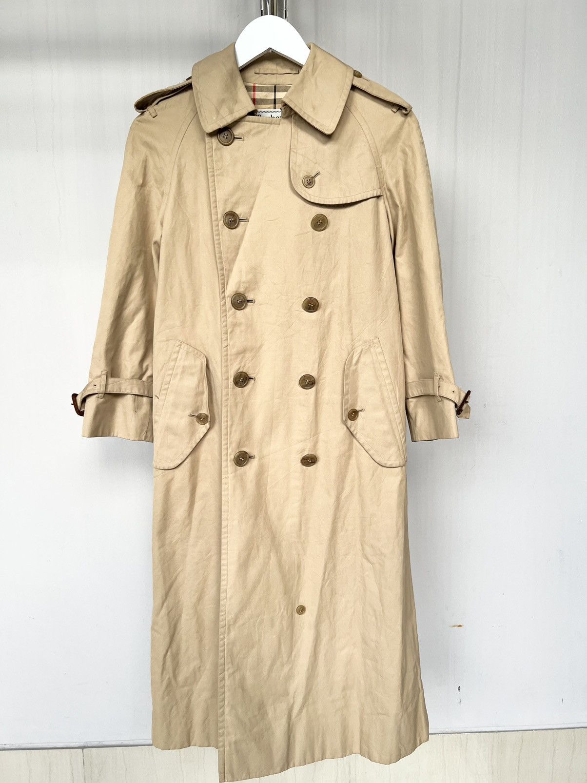 Vintage Burberry Kensington Beige trench coat nova check 90s London Grailed
