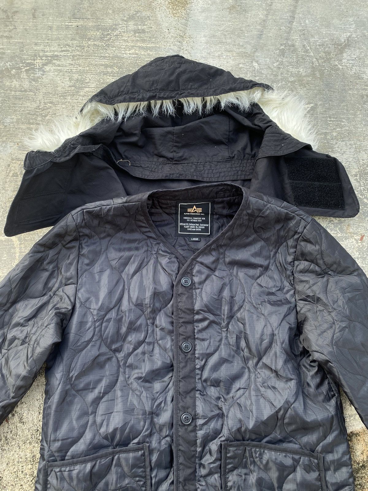 Alpha Industries VINTAGE ALPHA INDUSTRIES PUNK GORPCORE RAVE PARKA REMOVABLE Size US L / EU 52-54 / 3 - 7 Thumbnail