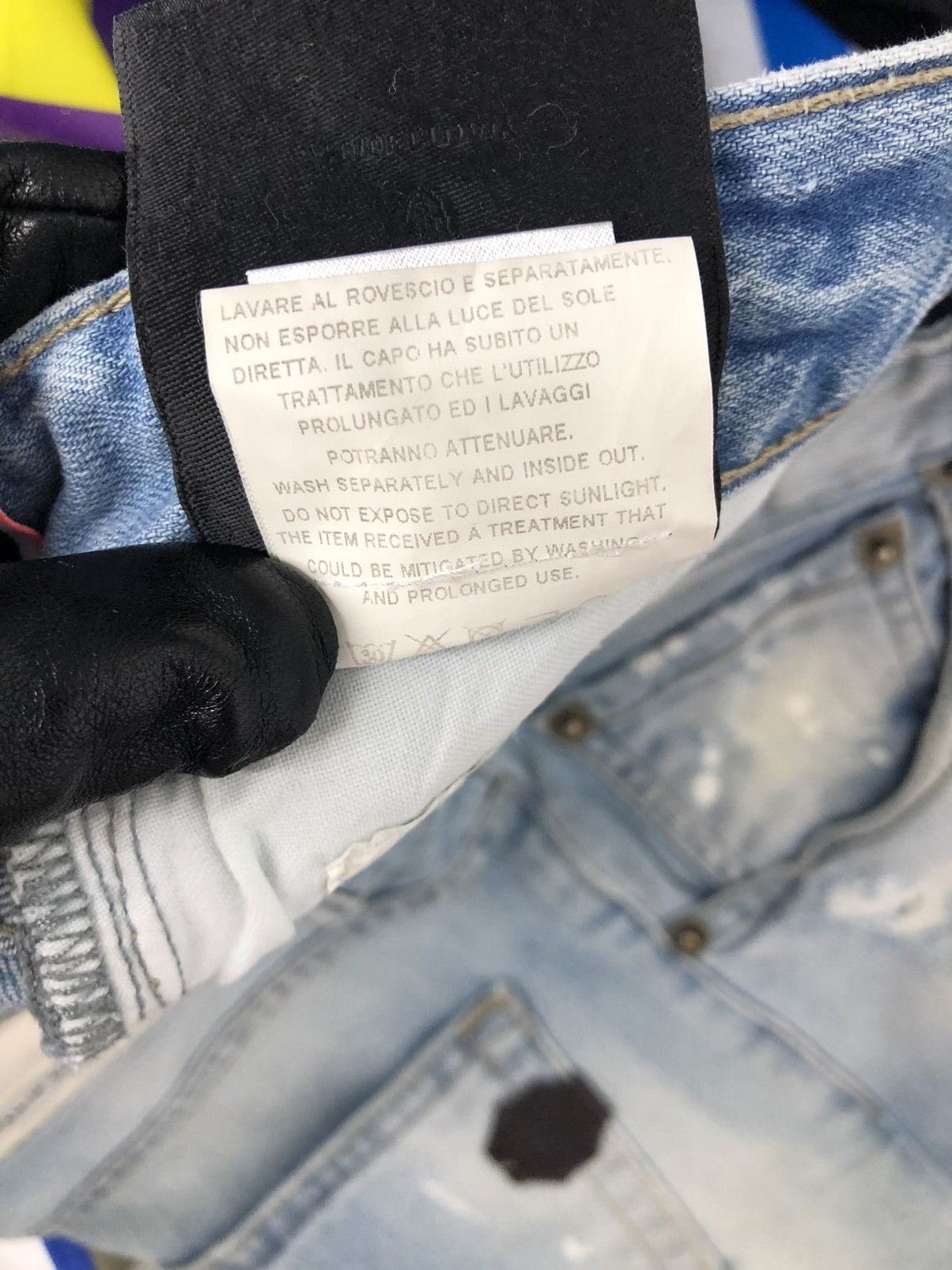 Japanese Brand PMDS Paint Splatter Ripped Skinny Faded Blue Jeans Size US 30 / EU 46 - 21 Thumbnail