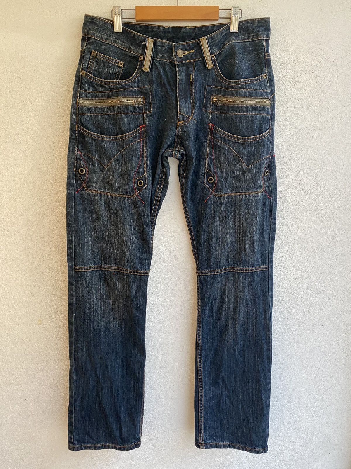 image of Vintage Unbranded Japan Punk Multipockets Cowboy Gorpcore in Denim, Men's (Size 31)