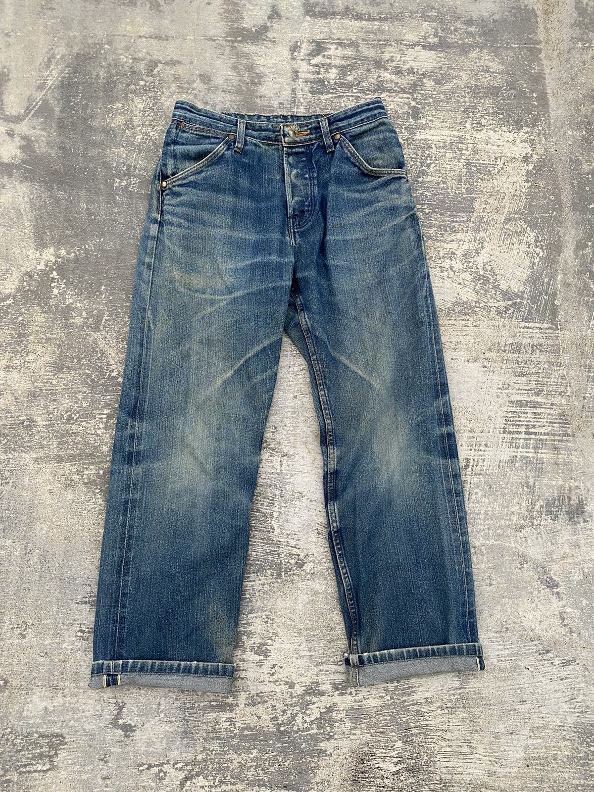 Vintage × Wrangler VINTAGE WRANGLER SELVEDGE DISTRESSED COWBOY PUNK RAVE GRUNGE Size US 28 / EU 44 - 2 Thumbnail