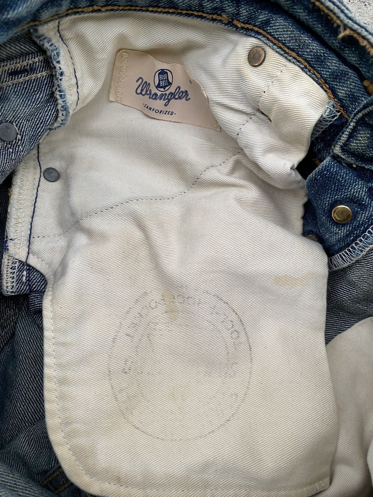 Vintage × Wrangler VINTAGE WRANGLER SELVEDGE DISTRESSED COWBOY PUNK RAVE GRUNGE Size US 28 / EU 44 - 8 Thumbnail