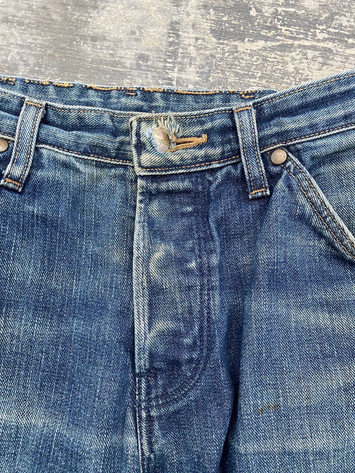 Vintage × Wrangler VINTAGE WRANGLER SELVEDGE DISTRESSED COWBOY PUNK RAVE GRUNGE Size US 28 / EU 44 - 12 Thumbnail