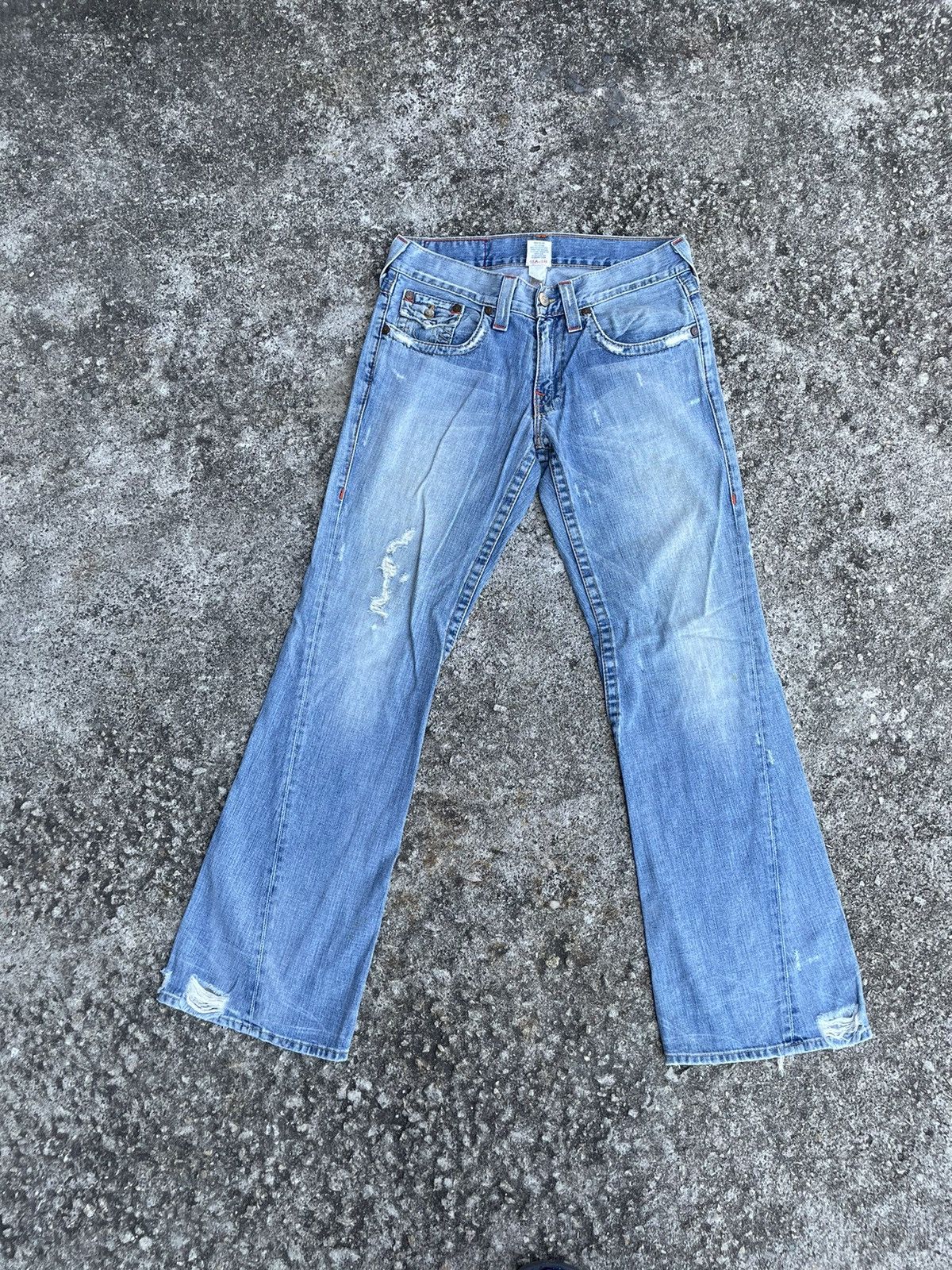 True Religion Flare Jeans True Religion Distressed Boot Cut Size US 31 - 1 Thumbnail
