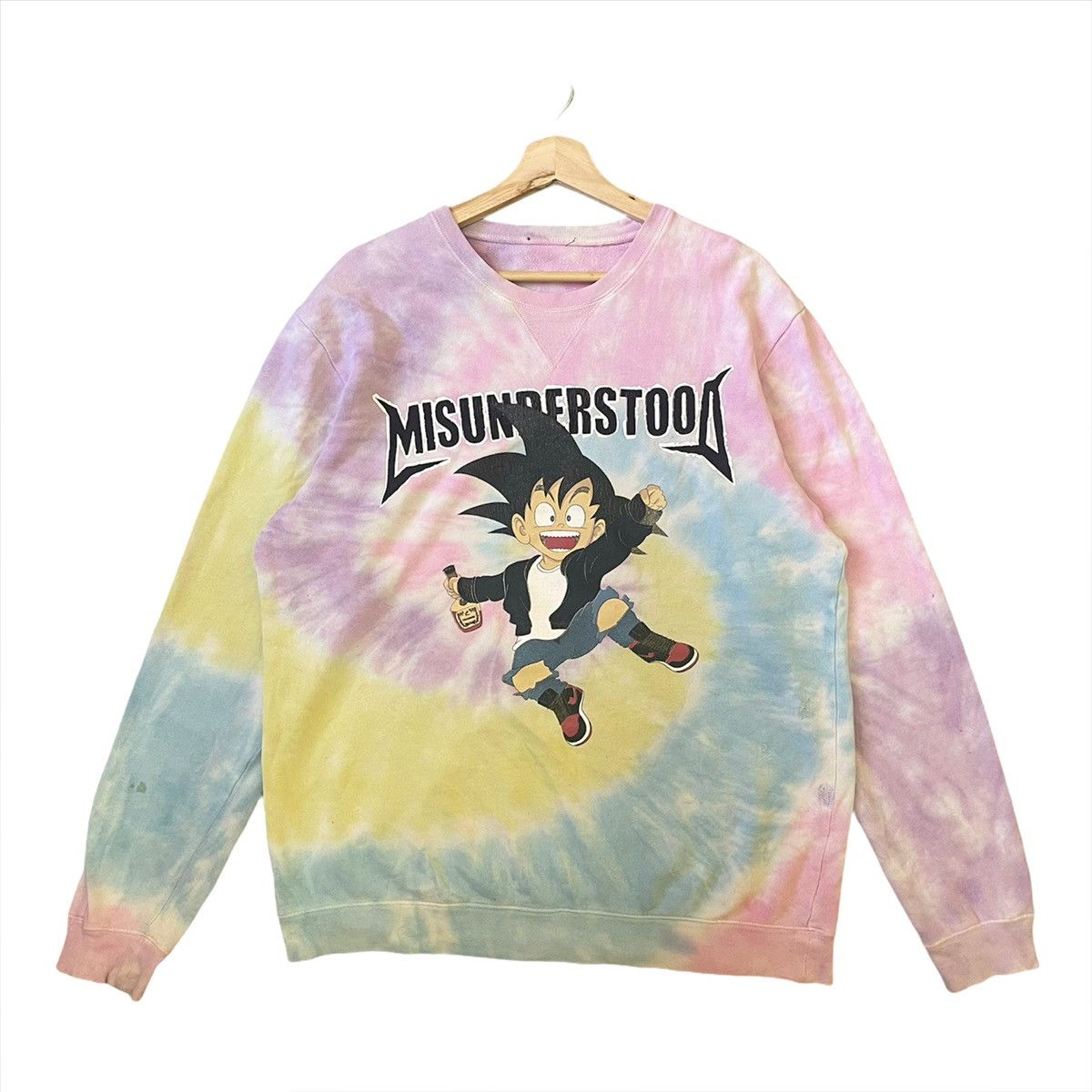 Anime × Vintage 90s Dragon Ball Tie Dye Crewneck Sweatshirt Size L Size US L / EU 52-54 / 3 - 1 Thumbnail