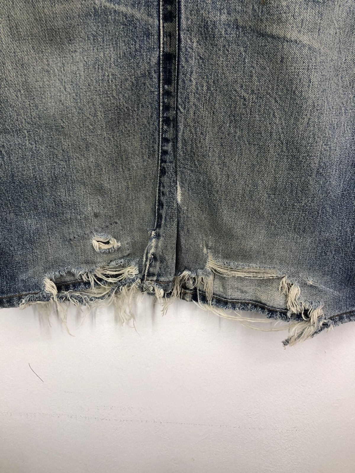 Wrangler Vintage Wrangler Distressed Thrashed Faded Blue Jeans Size US 30 / EU 46 - 20 Thumbnail