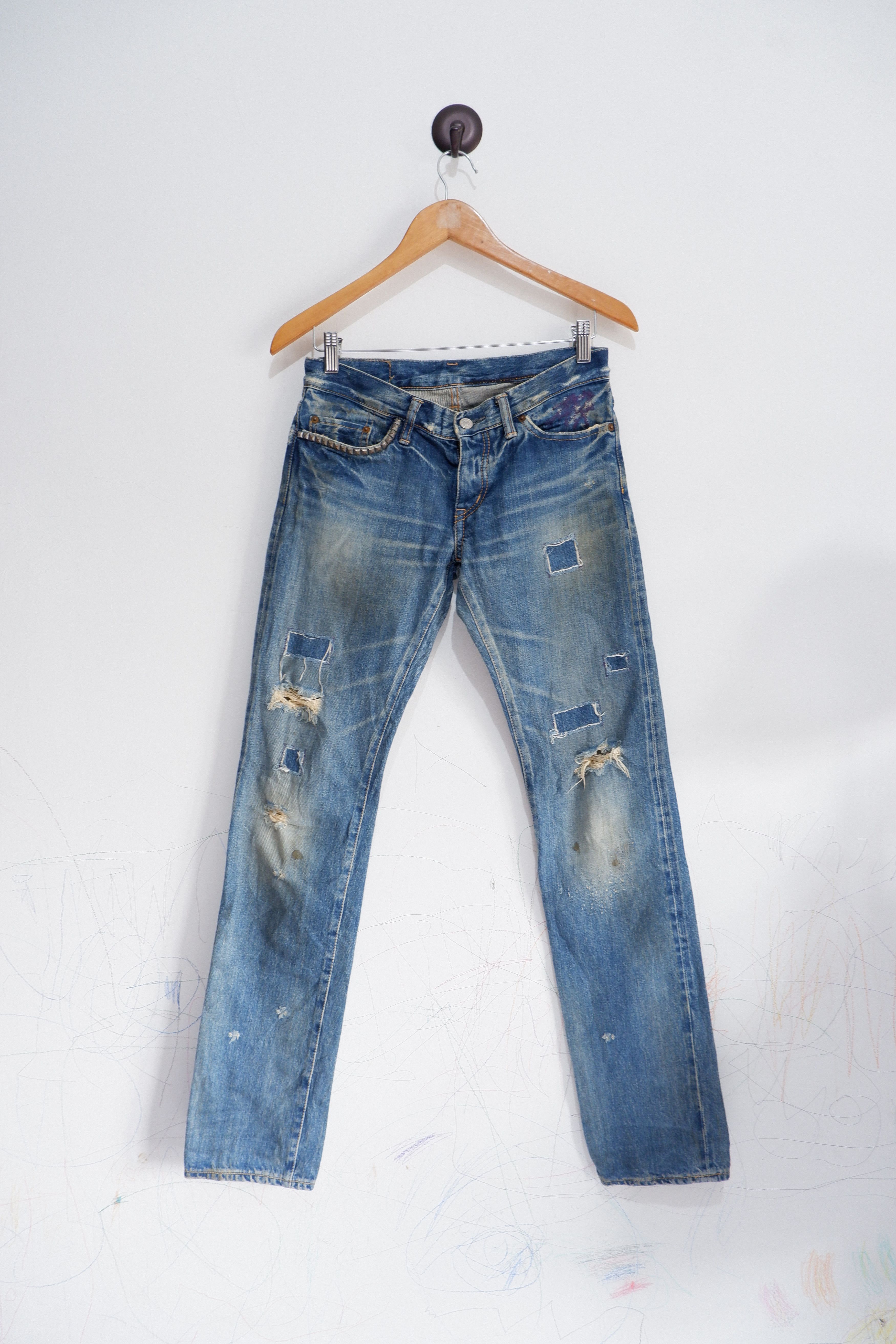 Hysteric Glamour Vintage Hysteric Glamour Distressed Low Rise Selvedge Jeans Size US 28 / EU 44 - 1 Thumbnail