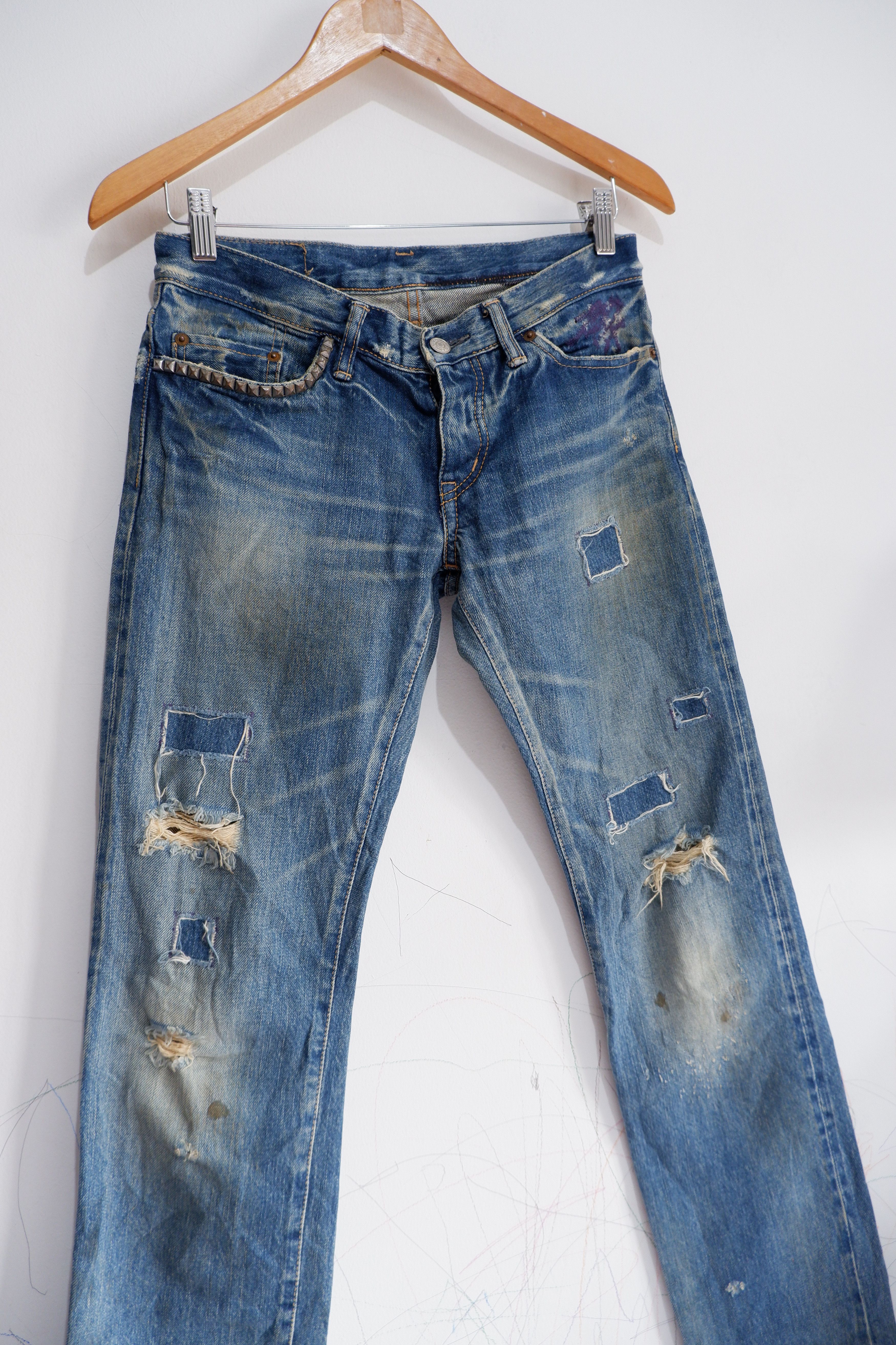 Hysteric Glamour Vintage Hysteric Glamour Distressed Low Rise Selvedge Jeans Size US 28 / EU 44 - 3 Thumbnail