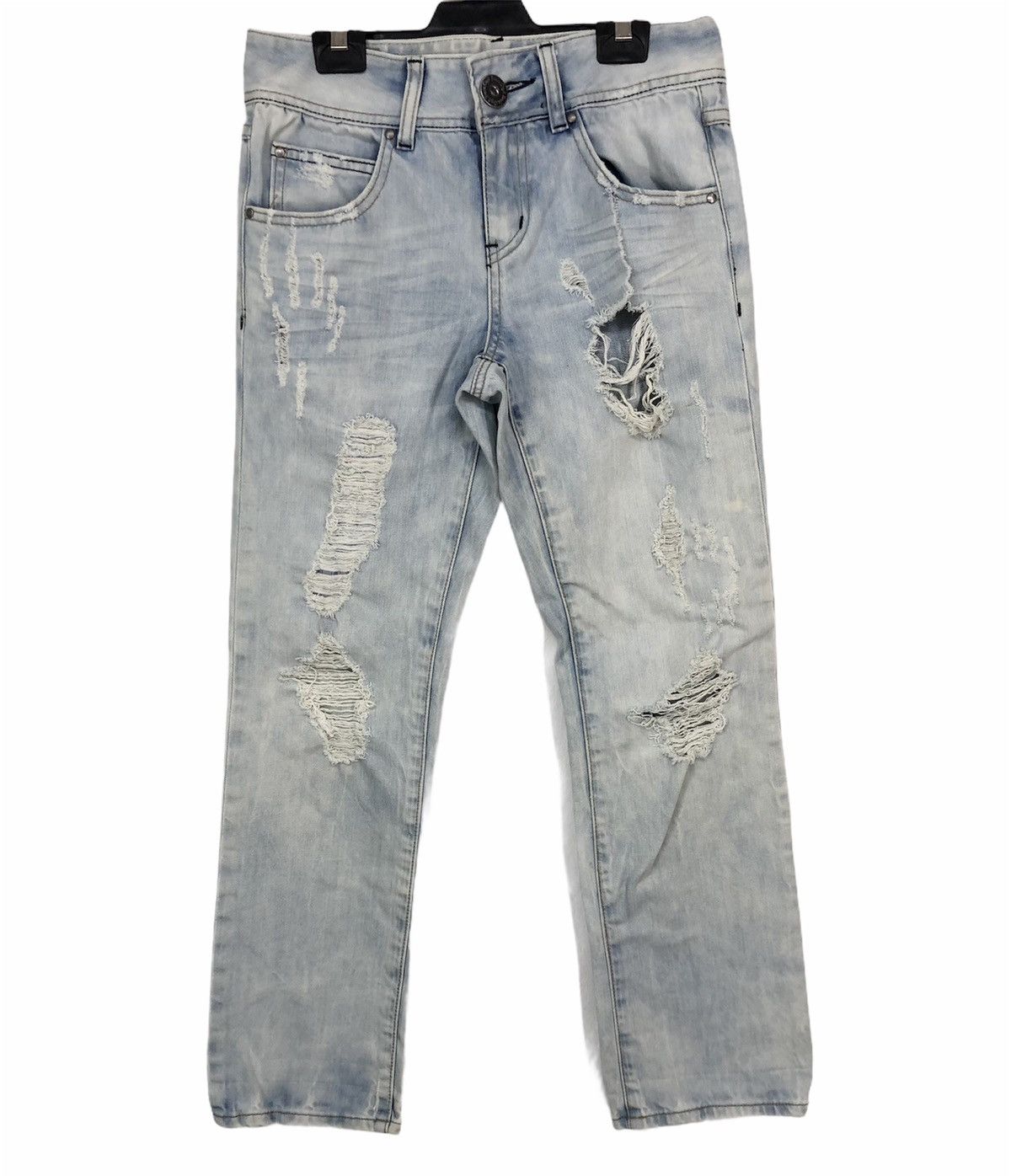 image of Distressed Denim Love Junkie Distressed Light Wash Jeans, Men's (Size 29)