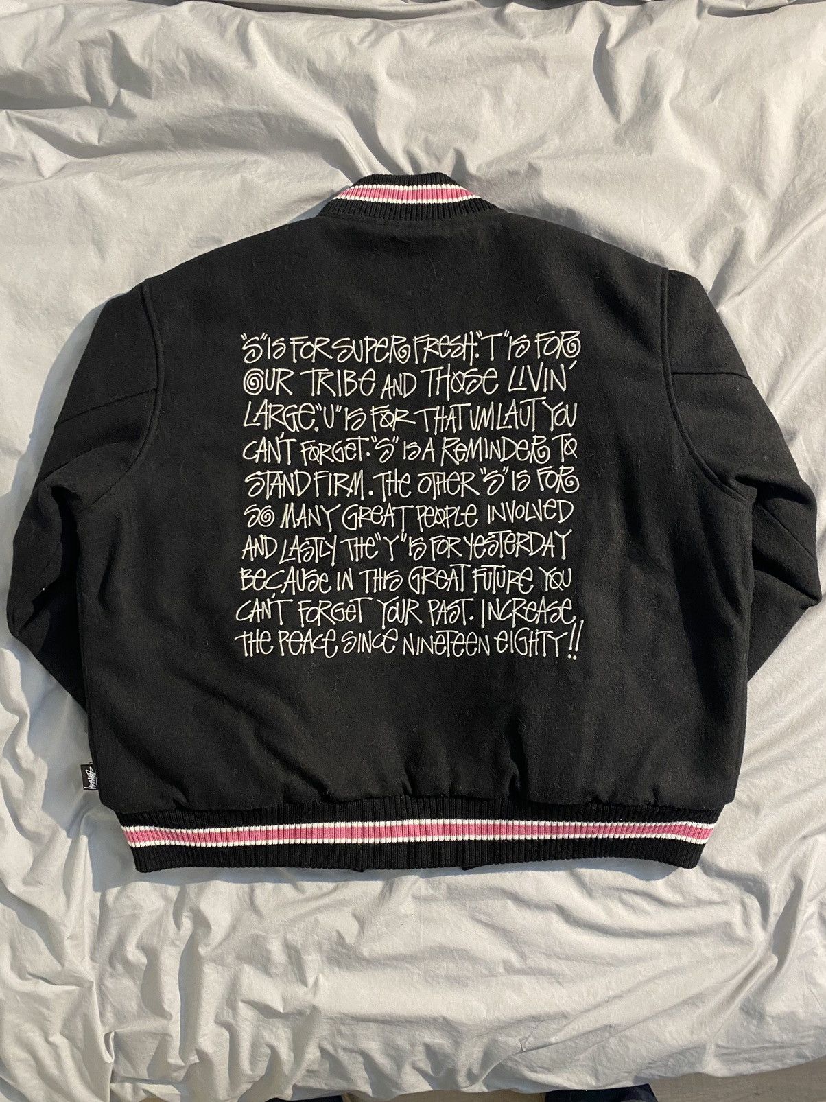 Stussy Stussy S Talk Melton Varsity Jacket | Grailed