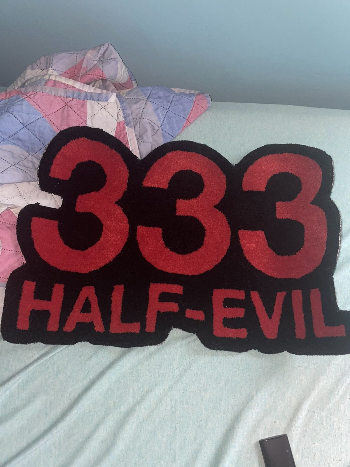 Half Evil HALF EVIL RED LOGO RUG | Grailed
