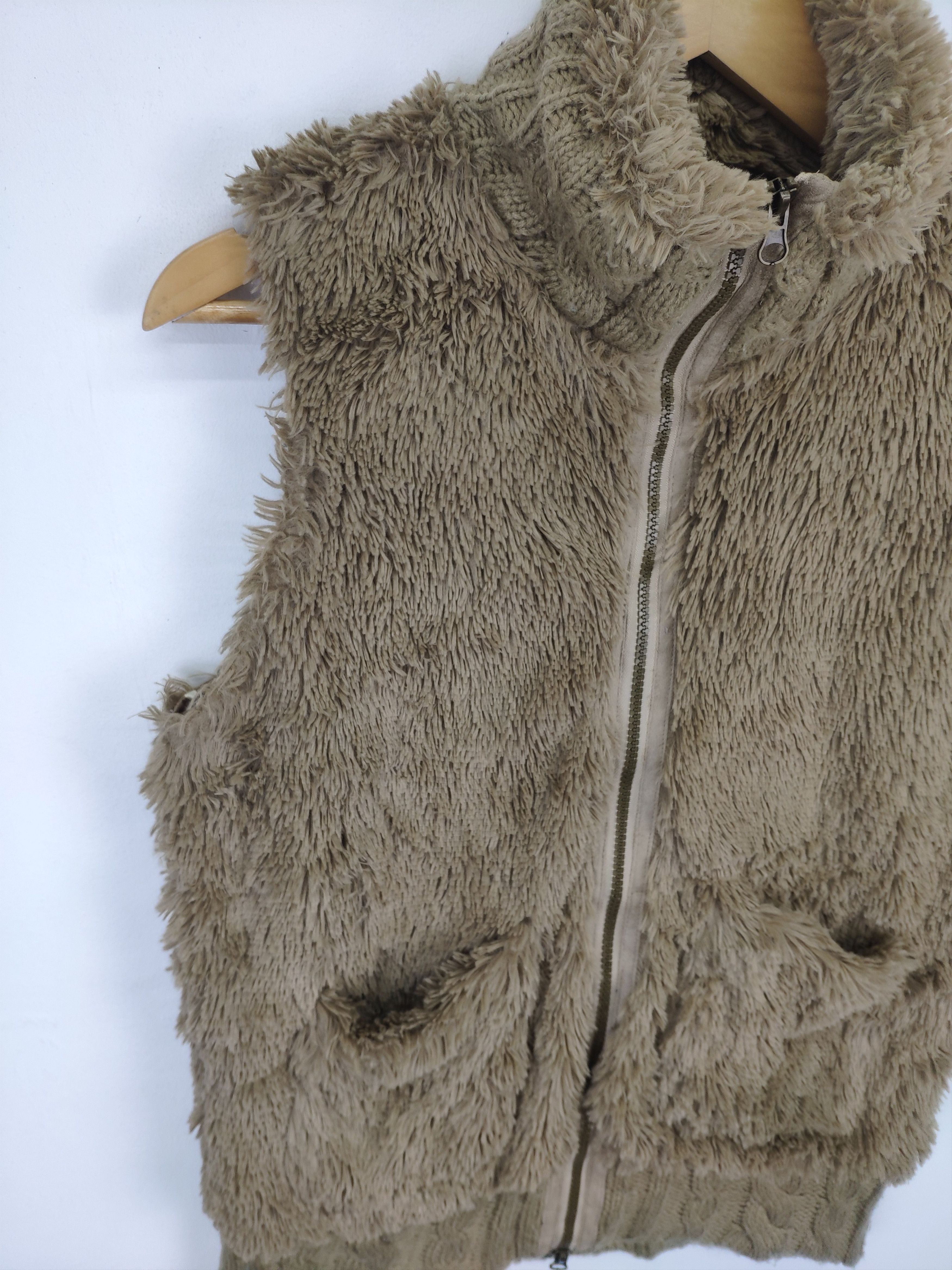 Japanese Brand × Vintage Shaggy Cardigan Vest Faux fur by Eeni Meeni Size S / US 4 / IT 40 - 11 Thumbnail