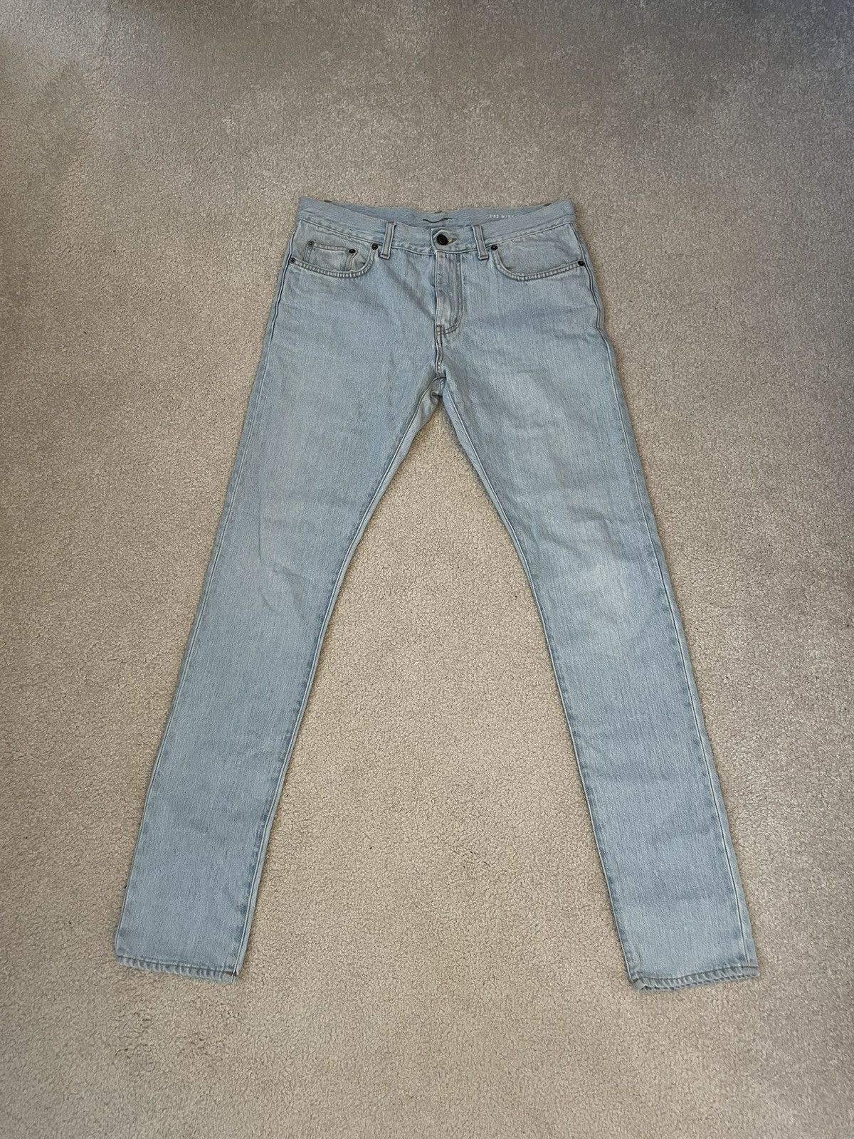 image of Saint Laurent Paris x YVES Saint Laurent Light Wash Jeans in Blue, Men's (Size 31)