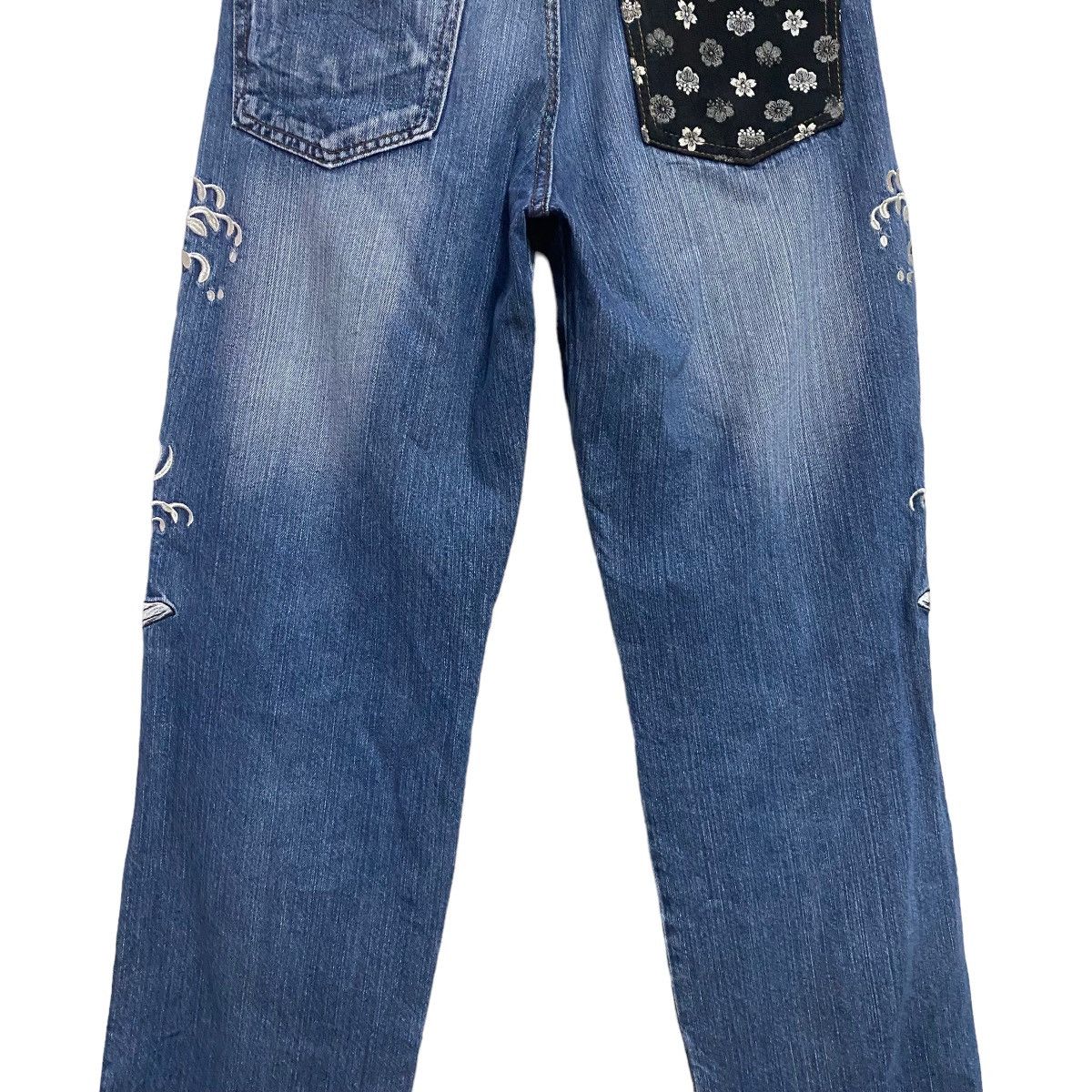 Karakuri Tamashii Japanese Traditional Denim Embroidery Fish Koi Jeans Size US 30 / EU 46 - 11 Thumbnail