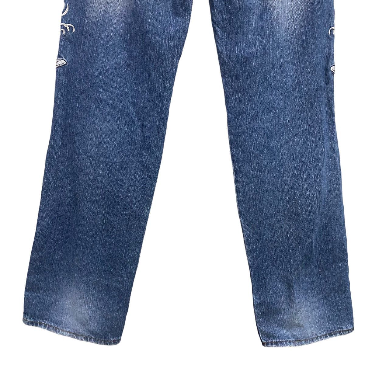 Karakuri Tamashii Japanese Traditional Denim Embroidery Fish Koi Jeans Size US 30 / EU 46 - 12 Thumbnail