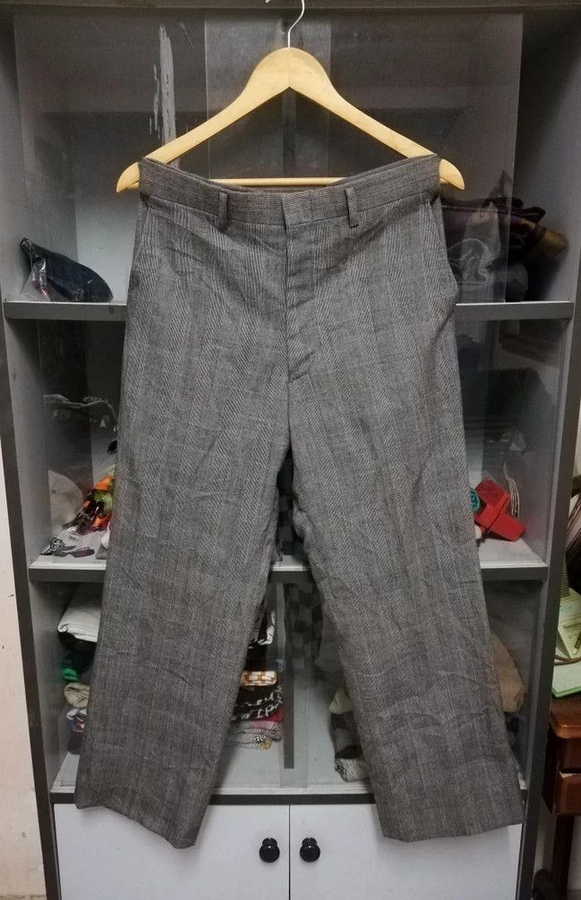 Japanese Brand × Retrofit × Vintage Vintage Retro Japanese Brand Wool Plaid Pant 33x27 Size US 33 - 1 Thumbnail