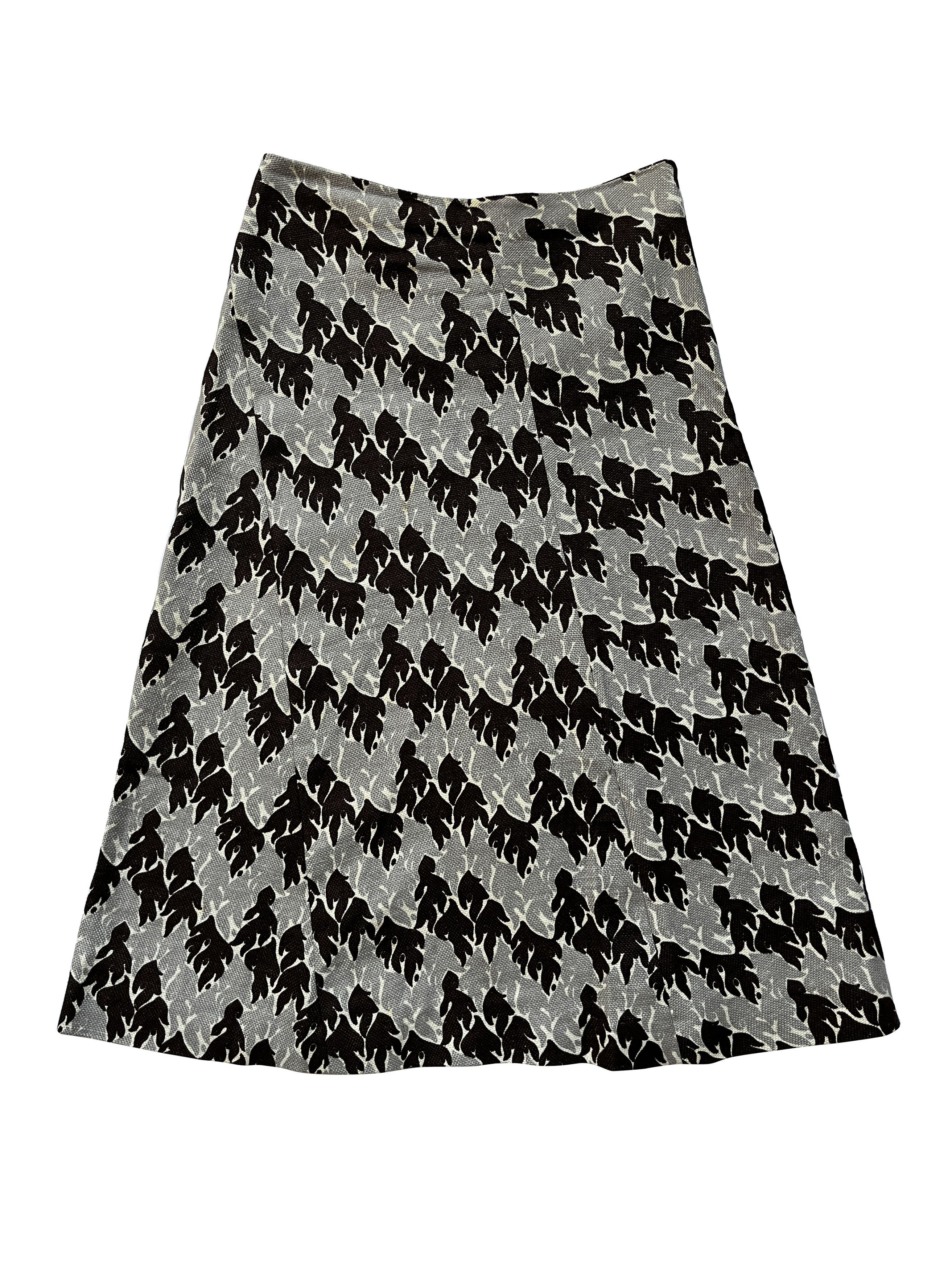 Marni ⚡️QUICK SALE⚡️Marni Grey and Brown A-Line Patterned Skirt Size 28" / US 6 / IT 42 - 1 Thumbnail