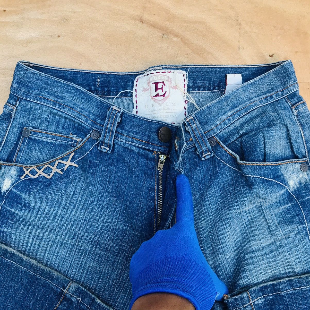 Japanese Brand Flare💥E-Division distressed denim waist 31 inch men Size US 30 / EU 46 - 8 Thumbnail