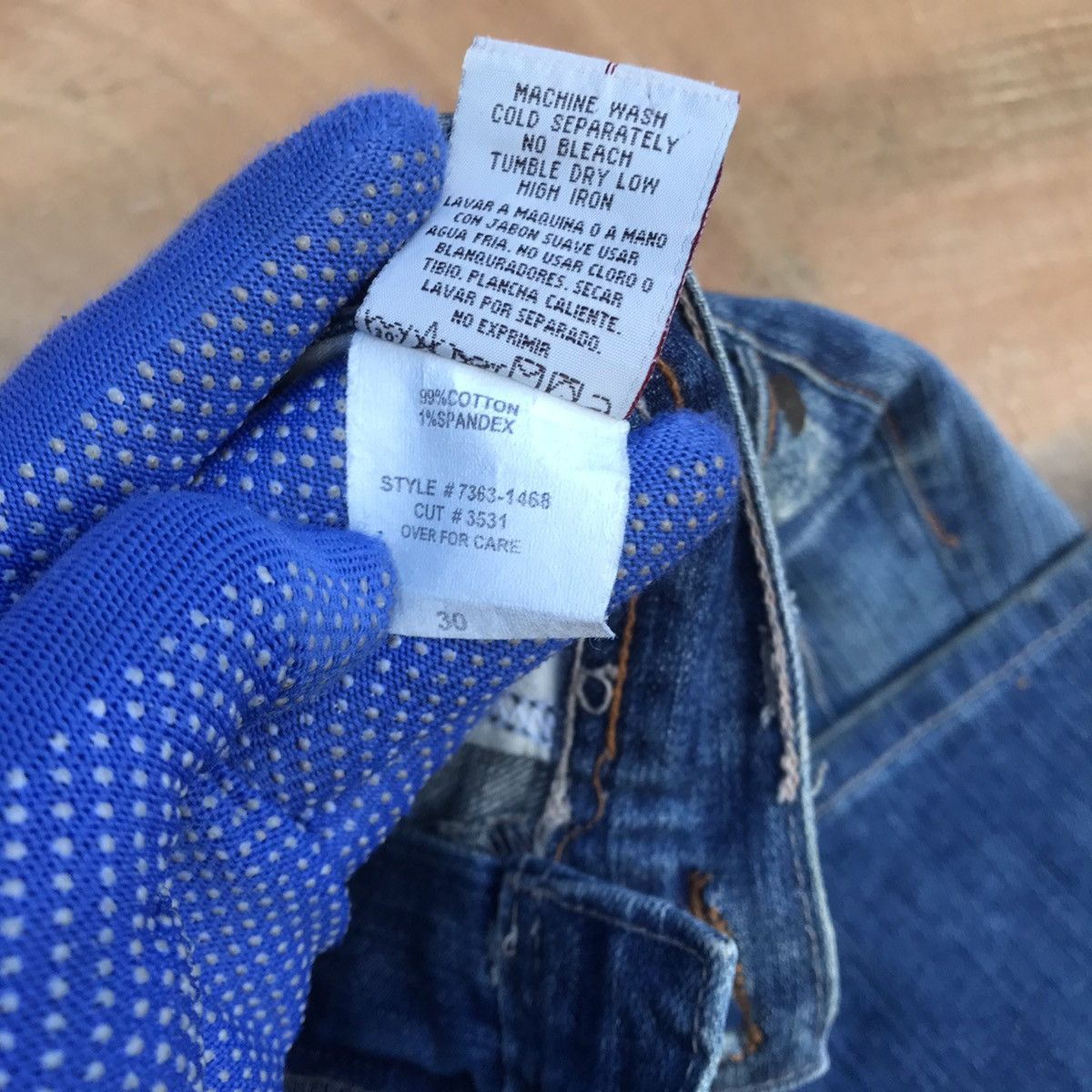 Japanese Brand Flare💥E-Division distressed denim waist 31 inch men Size US 30 / EU 46 - 10 Thumbnail