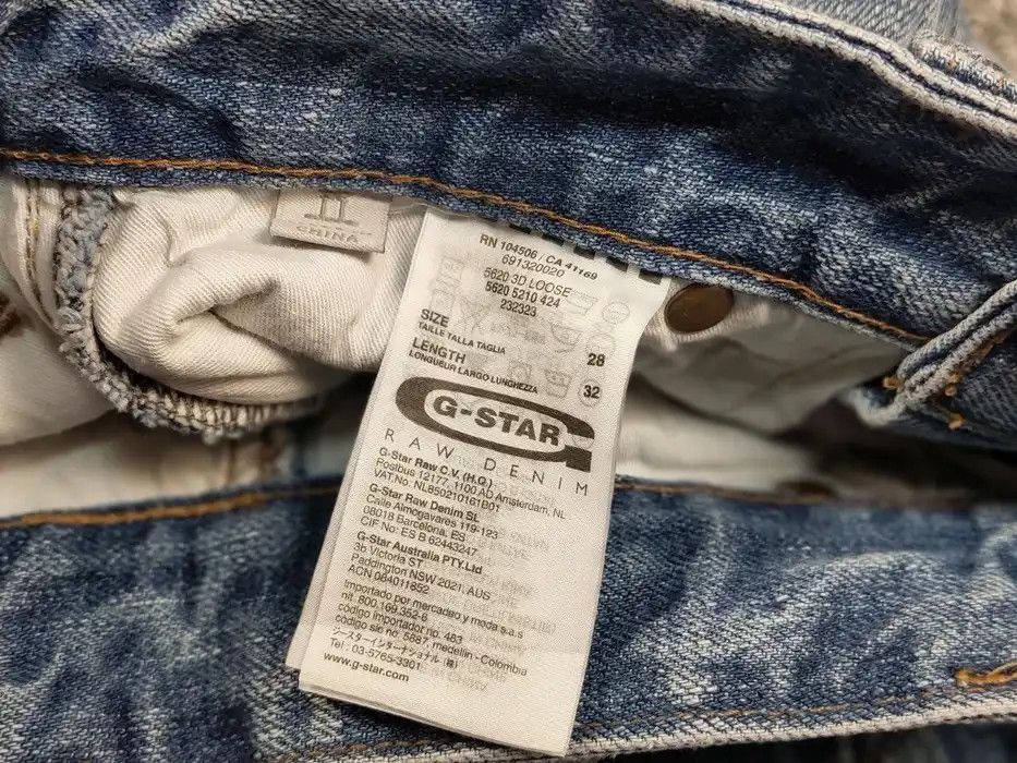 G-Star Vintage G Star Raw 5620 3d Loose Washed Blue Denim Jeans Size US 28 / EU 44 - 9 Thumbnail