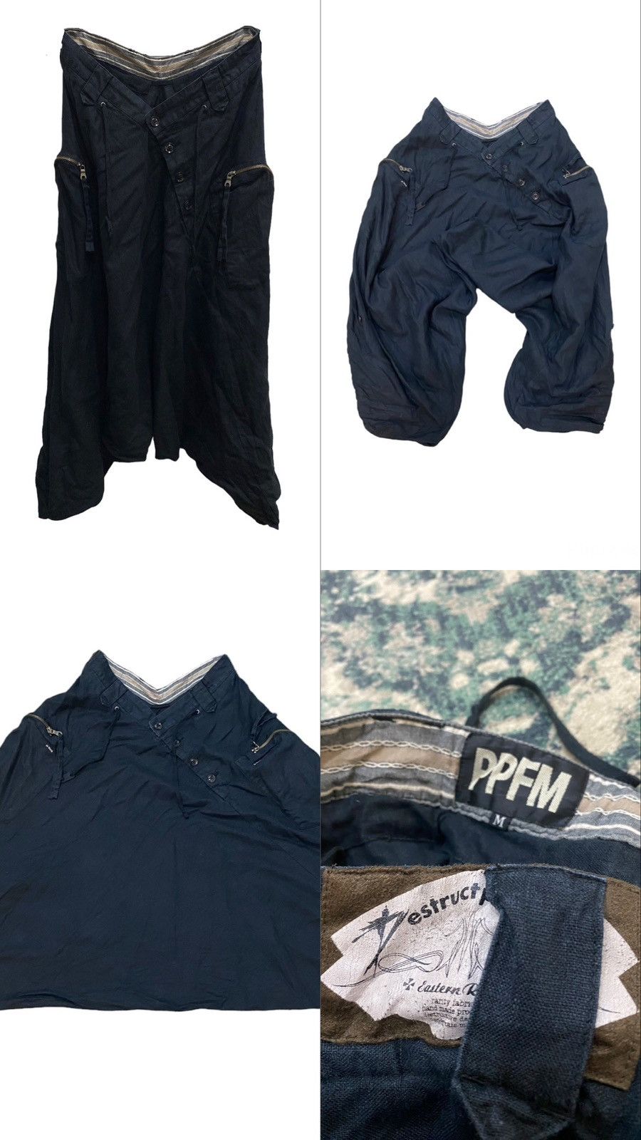 Japanese Brand PPFM Drop Crotch Pants Re birth Le birth Destruct Product Size US 30 / EU 46 - 1 Thumbnail
