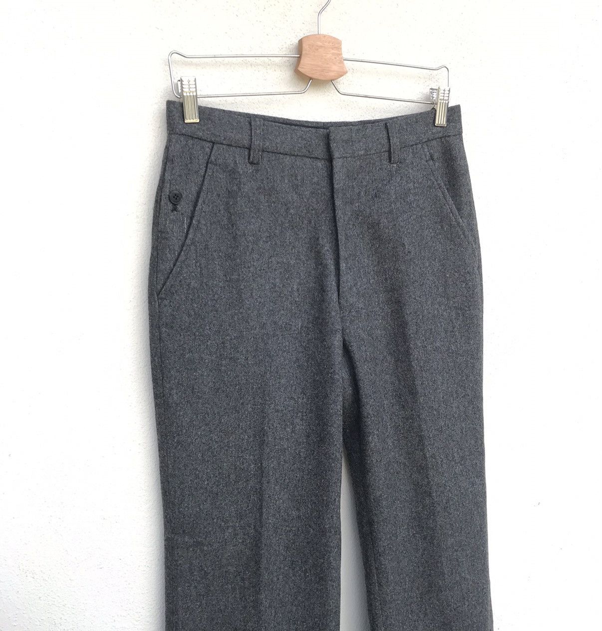 Japanese Brand Vintage Borg japanese brand trouser wide wool pant Size US 29 - 5 Thumbnail
