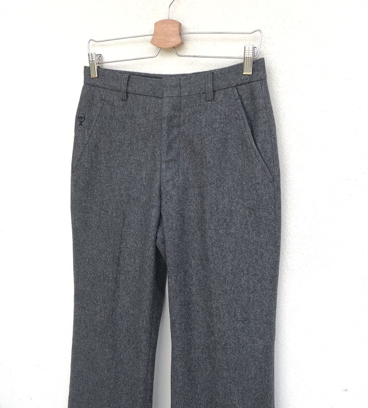 Japanese Brand Vintage Borg japanese brand trouser wide wool pant Size US 29 - 4 Thumbnail