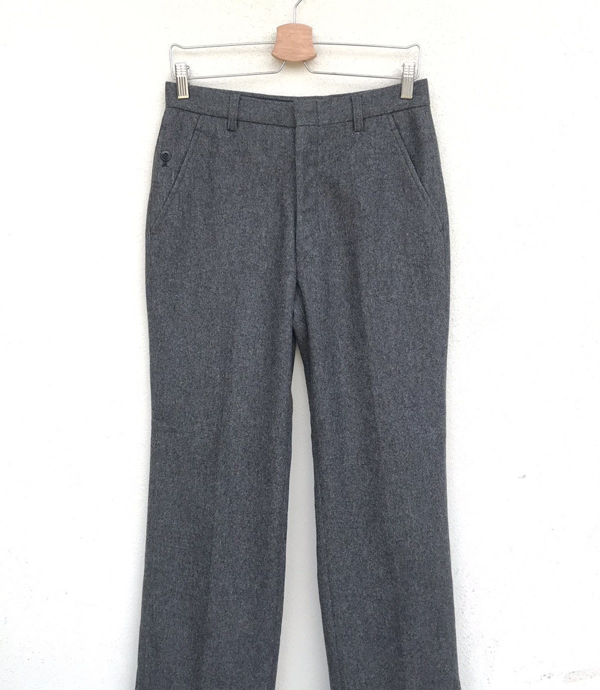 Japanese Brand Vintage Borg japanese brand trouser wide wool pant Size US 29 - 3 Thumbnail