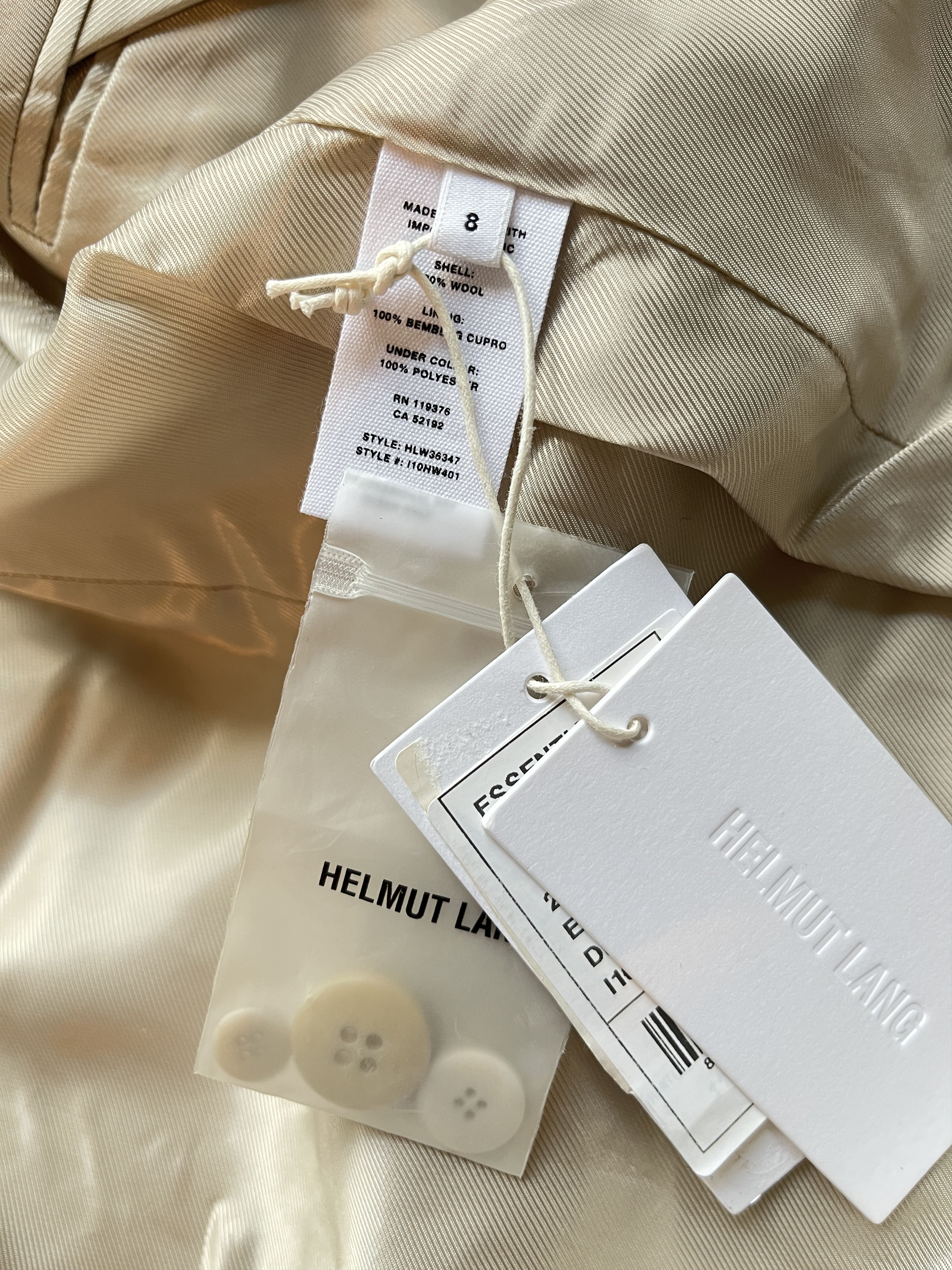 Helmut Lang ⚡️QUICK SALE⚡️Helmut Lang Light Beige Coat Size M / US 6-8 / IT 42-44 - 4 Thumbnail
