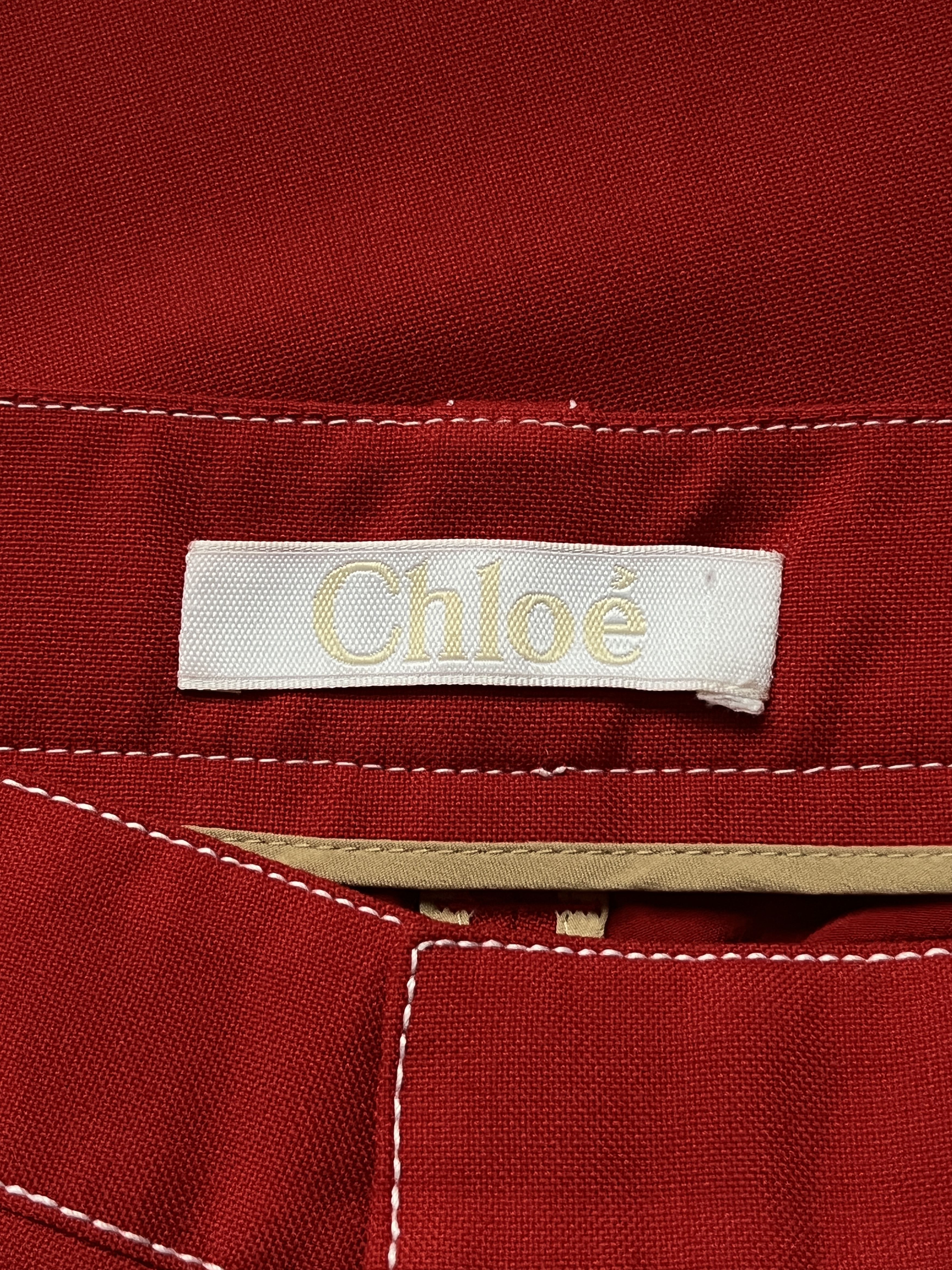 Chloe ⚡️QUICK SALE⚡️Chloe Poppy Red Utility Cargo Pants Trousers Size 32" / US 10 / IT 46 - 3 Thumbnail